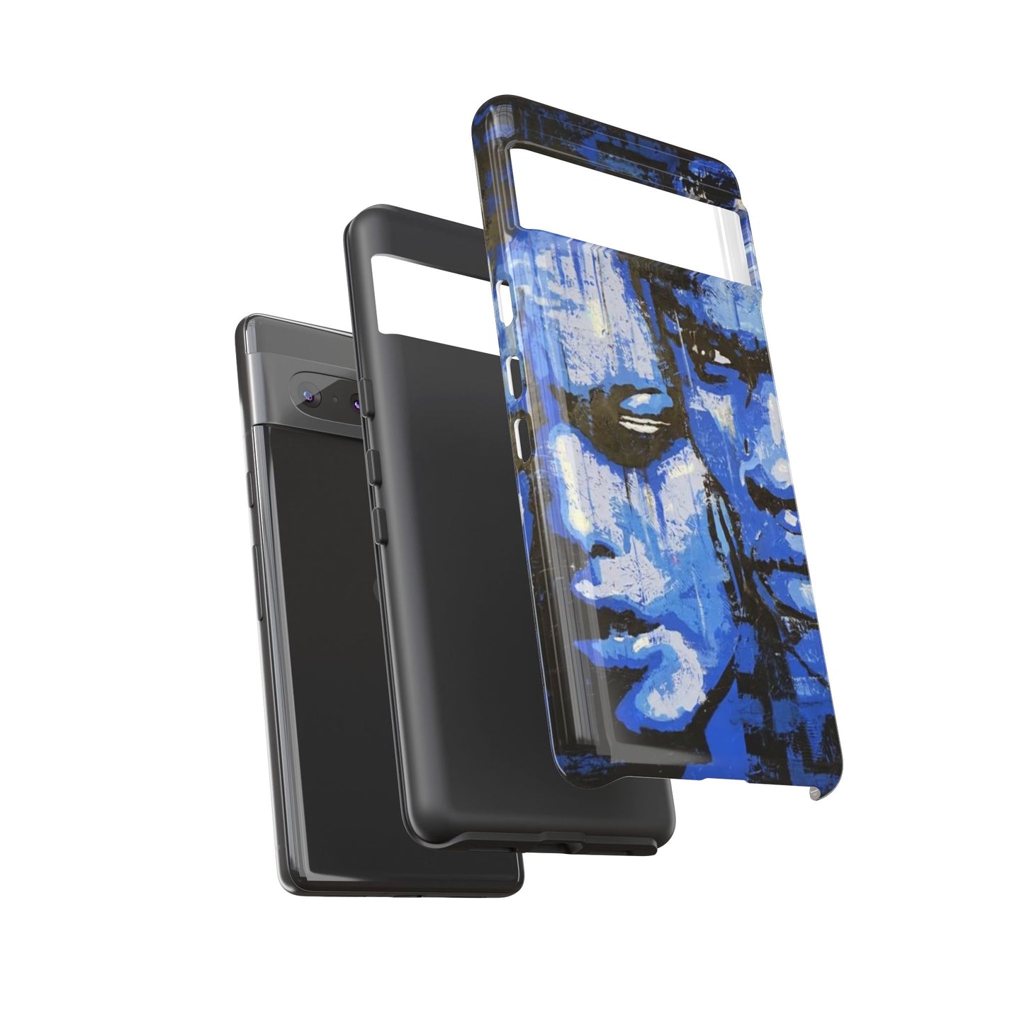 Artistic Phone Case - Tough Cases with Bold Blue Portraits -The Lovers Image