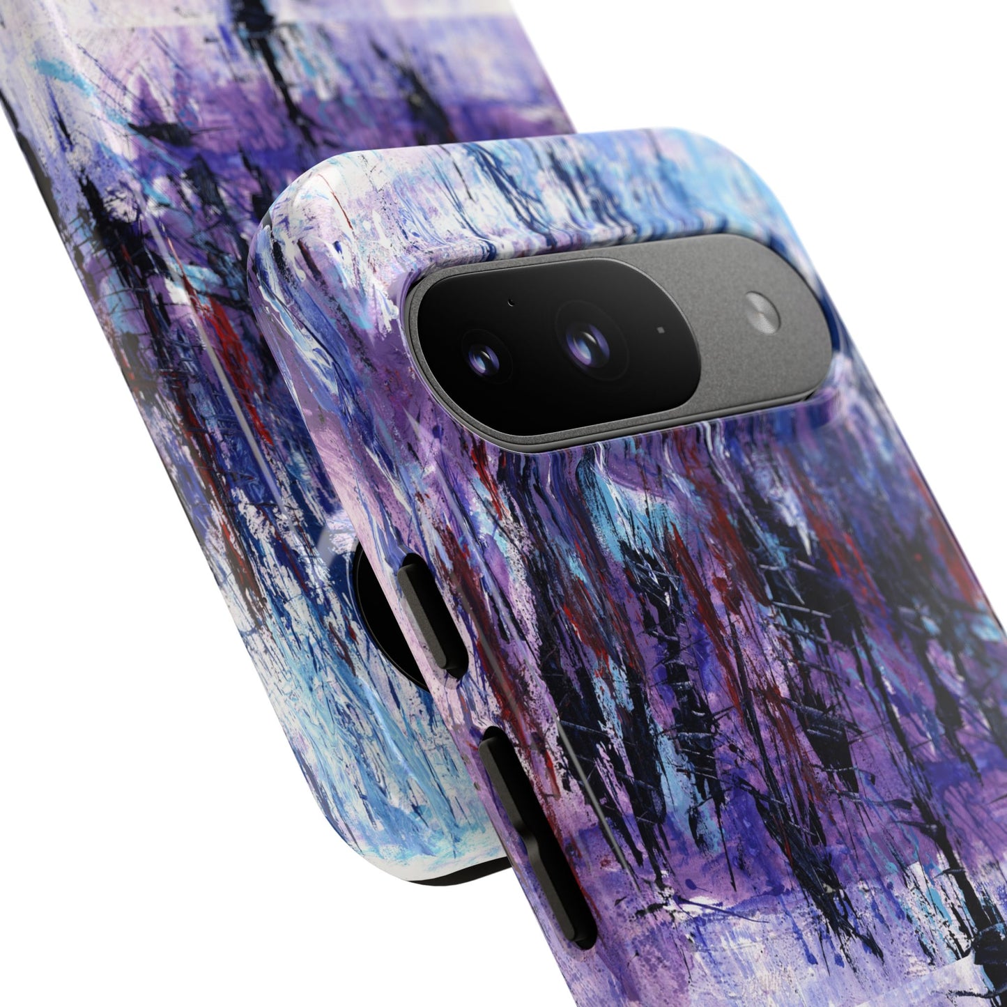 Abstract Purple Phone Case, Stylish & Protective Cover for Art Lovers- White Spring Image