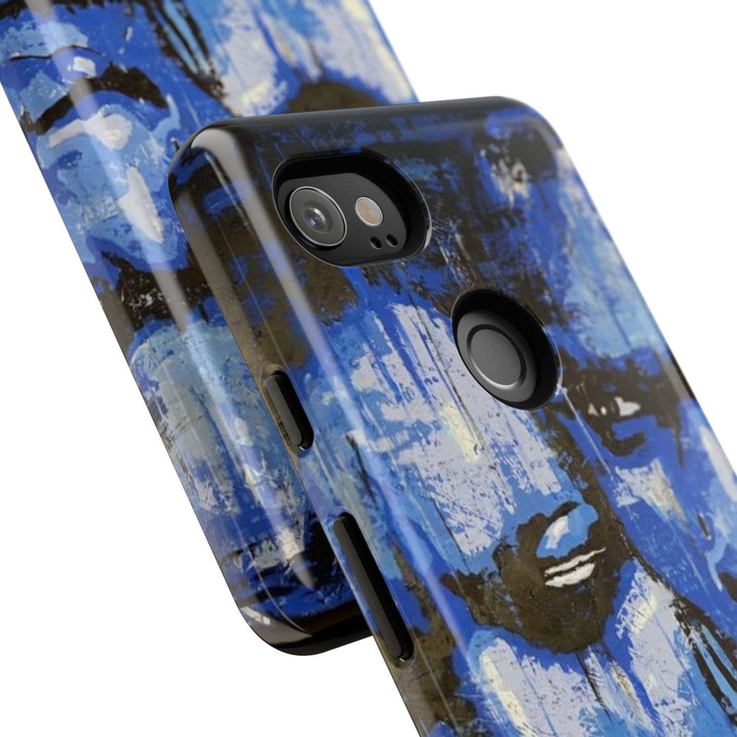 Artistic Phone Case - Tough Cases with Bold Blue Portraits -The Lovers Image