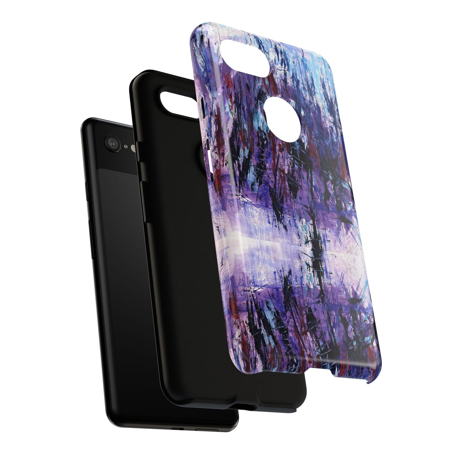 Abstract Purple Phone Case, Stylish & Protective Cover for Art Lovers- White Spring Image