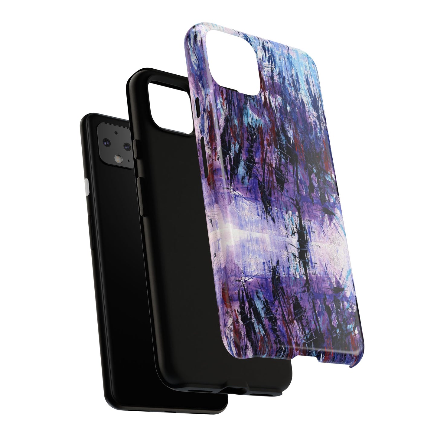 Abstract Purple Phone Case, Stylish & Protective Cover for Art Lovers- White Spring Image