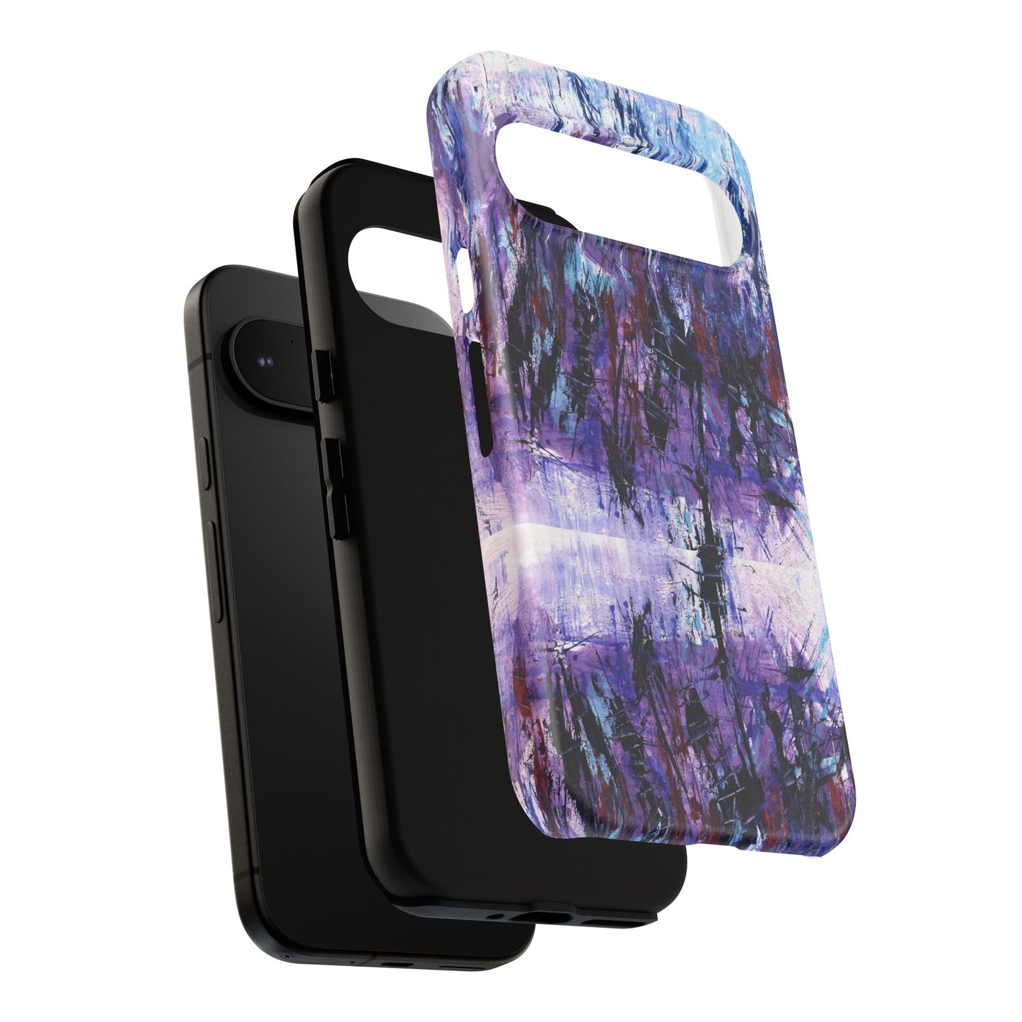 Abstract Purple Phone Case, Stylish & Protective Cover for Art Lovers- White Spring Image