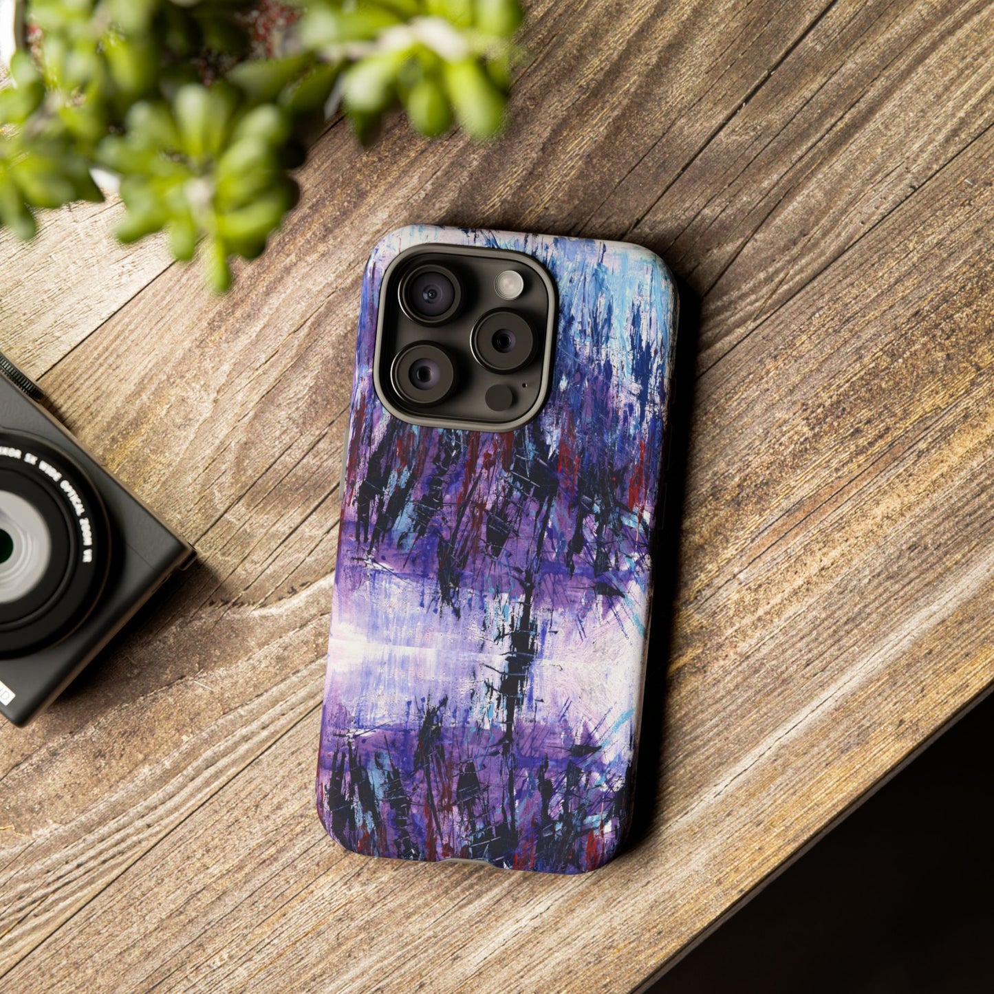 Abstract Purple Phone Case, Stylish & Protective Cover for Art Lovers- White Spring Image