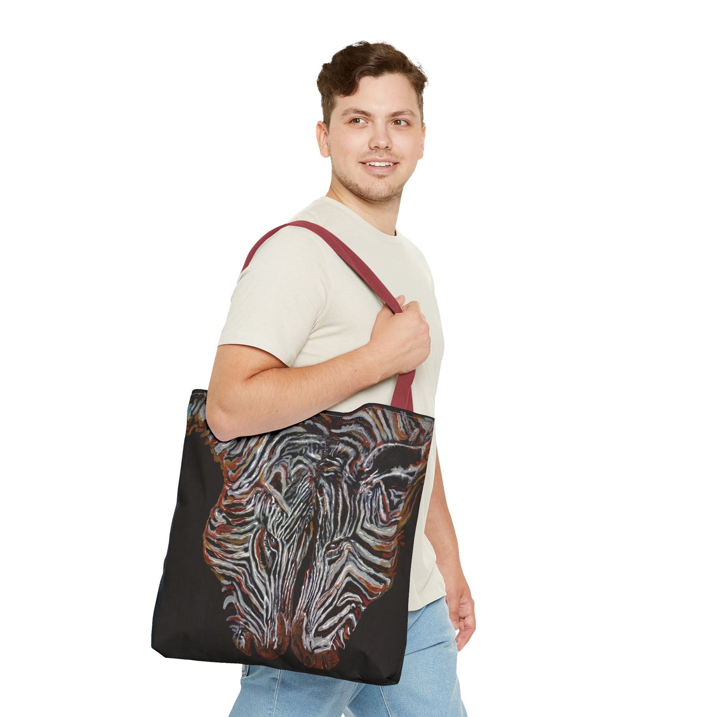 Twin Zebras Image- Tote Bag