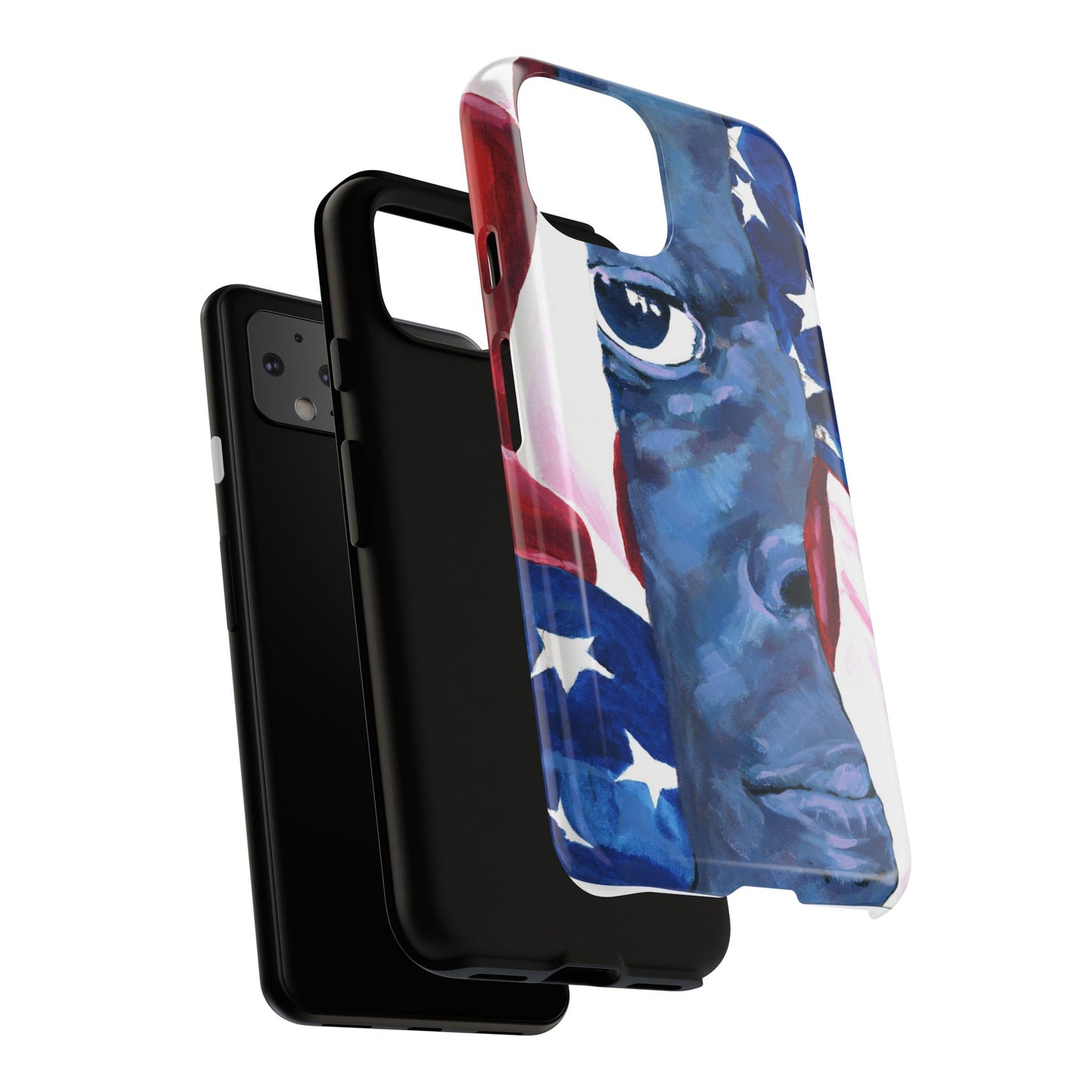 Patriotic Tough Phone Case with American Flag Design- I See You Image