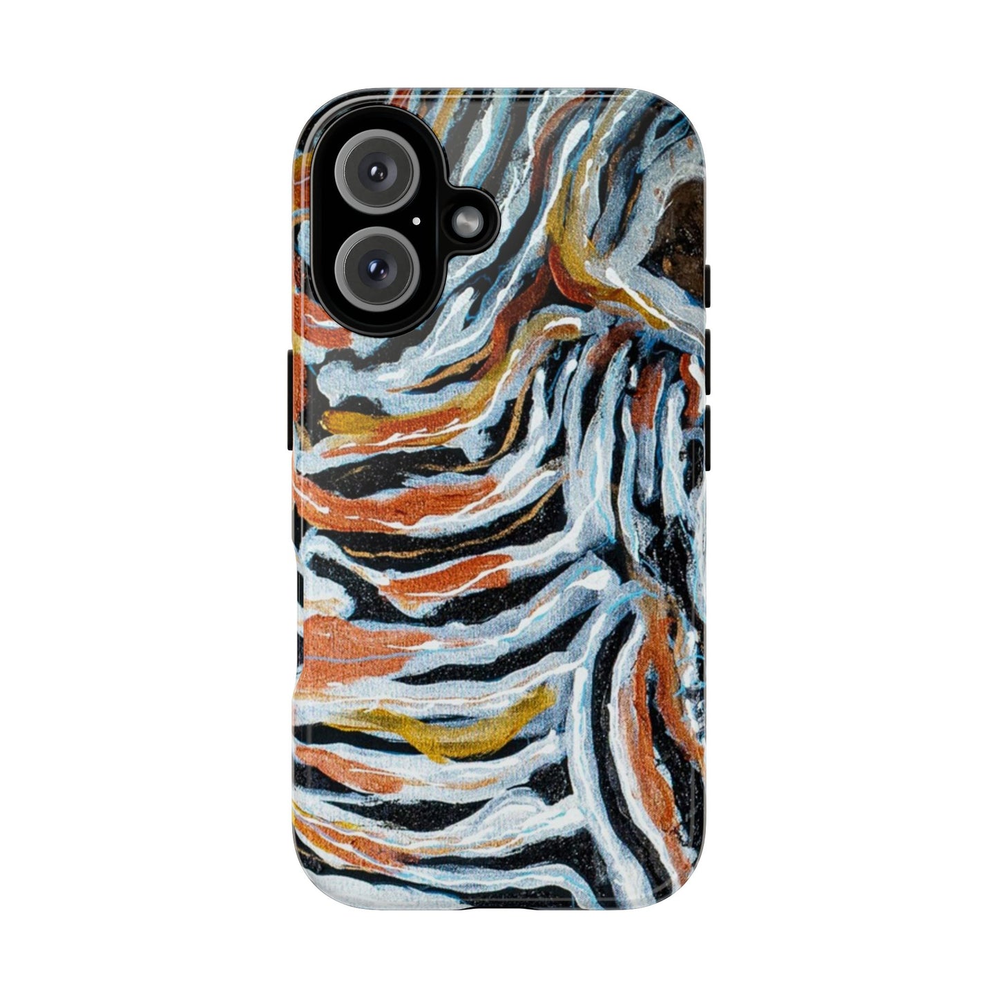 Artistic Tough Phone Case - Twin Zebras Image - Abstract Zebra Design
