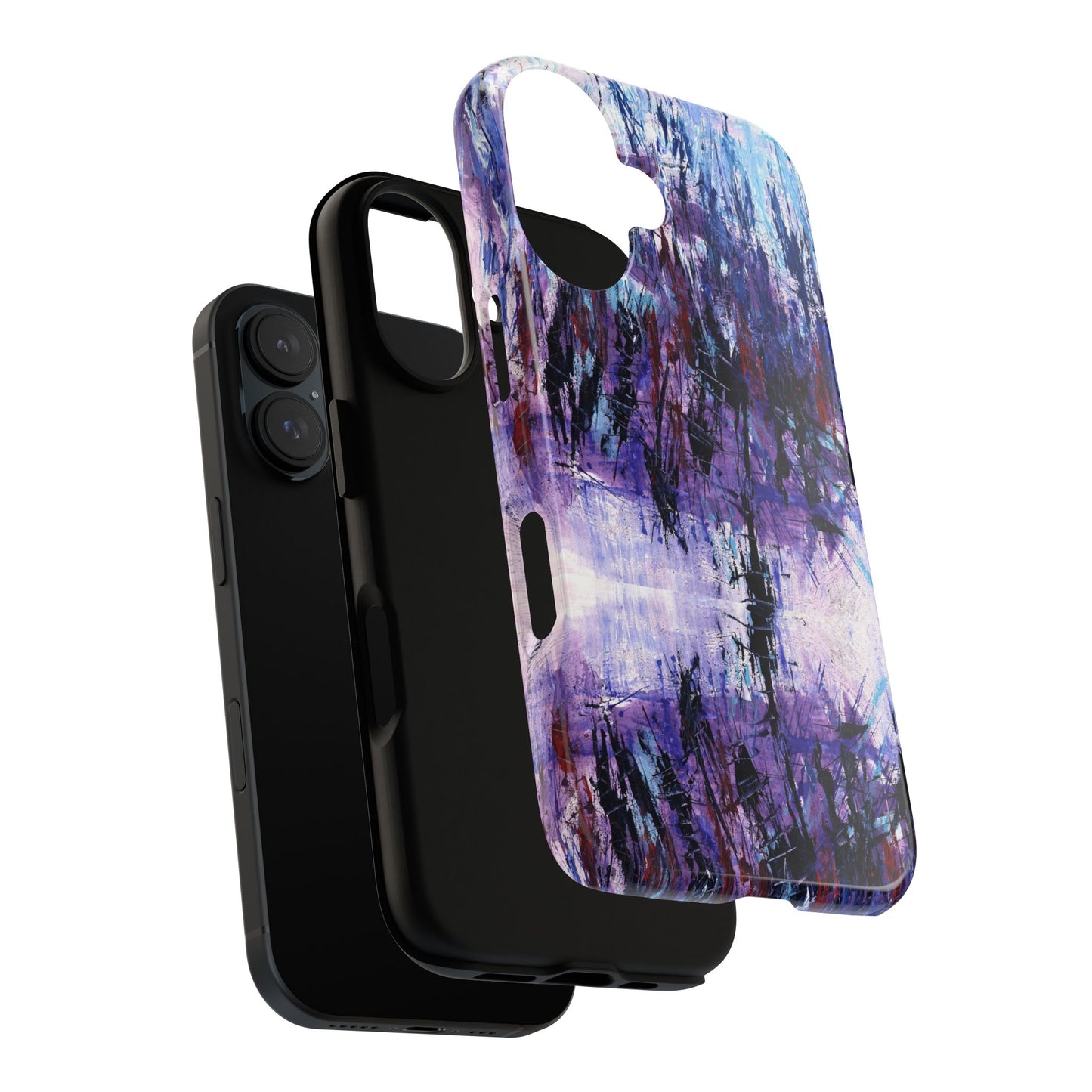 Abstract Purple Phone Case, Stylish & Protective Cover for Art Lovers- White Spring Image