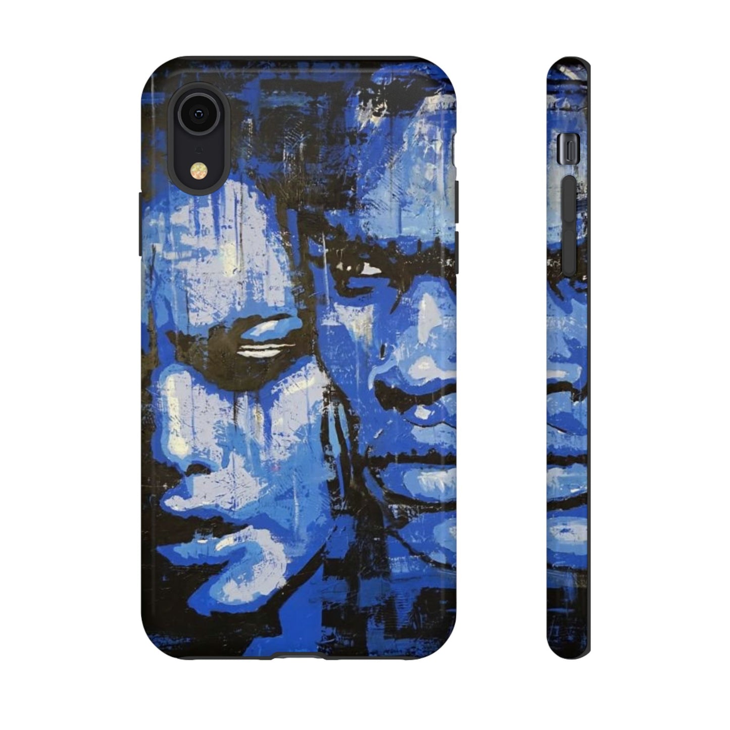 Artistic Phone Case - Tough Cases with Bold Blue Portraits -The Lovers Image