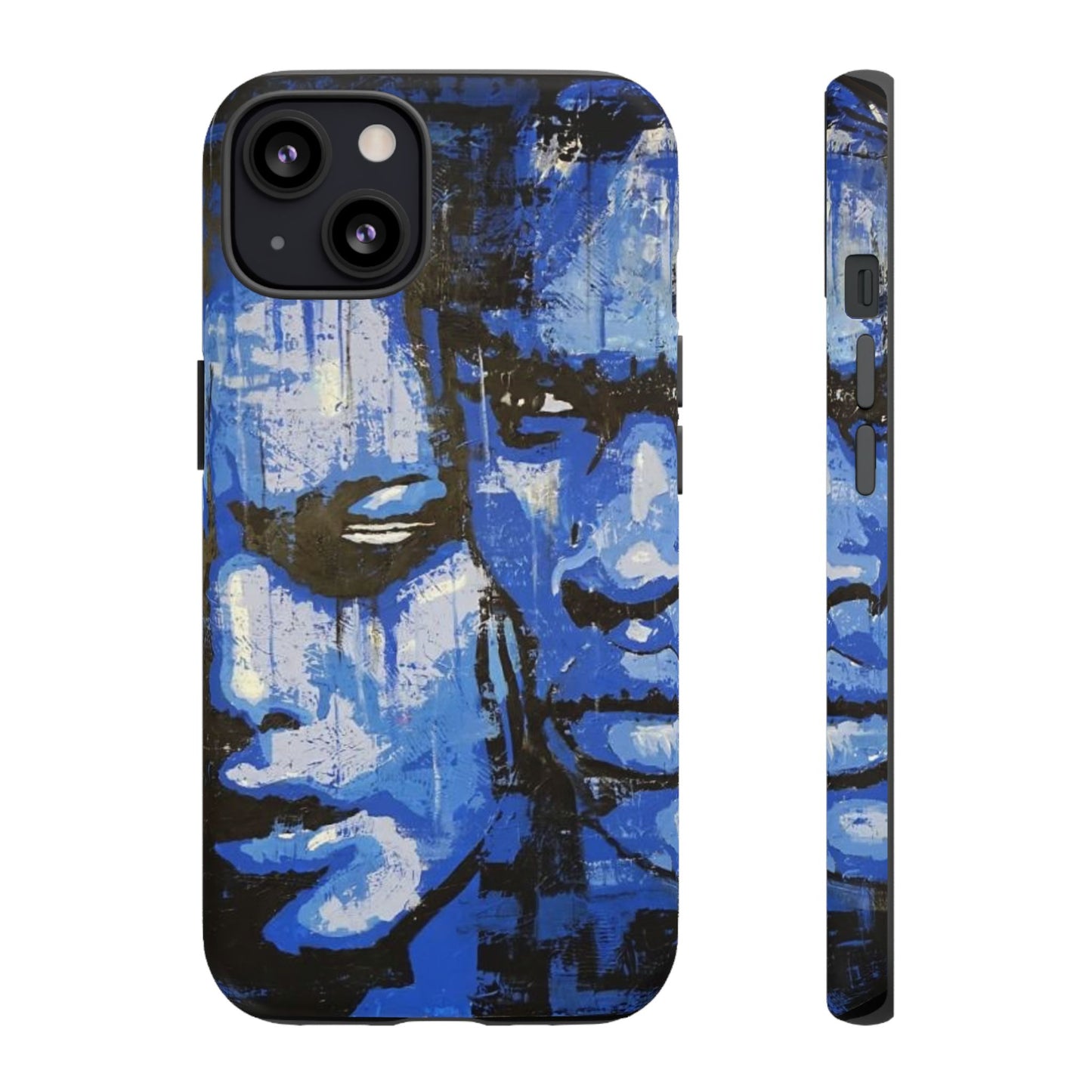 Artistic Phone Case - Tough Cases with Bold Blue Portraits -The Lovers Image