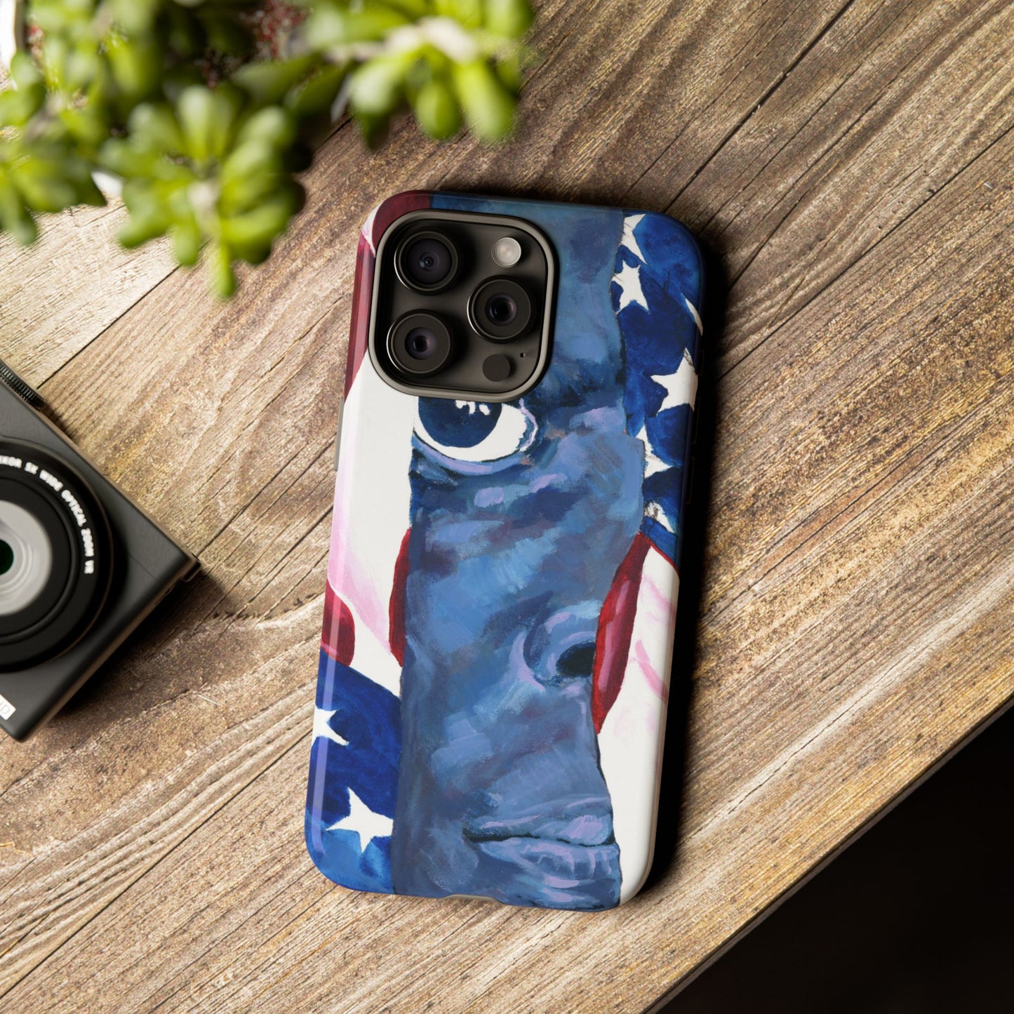 Patriotic Tough Phone Case with American Flag Design- I See You Image