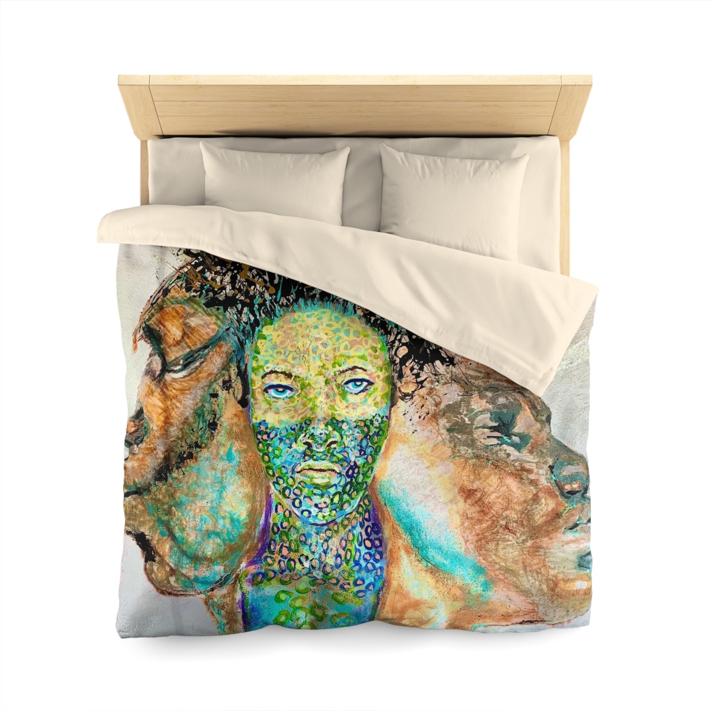 Artistic Microfiber Duvet Cover - Abstract Landscape Design for Modern Bedrooms