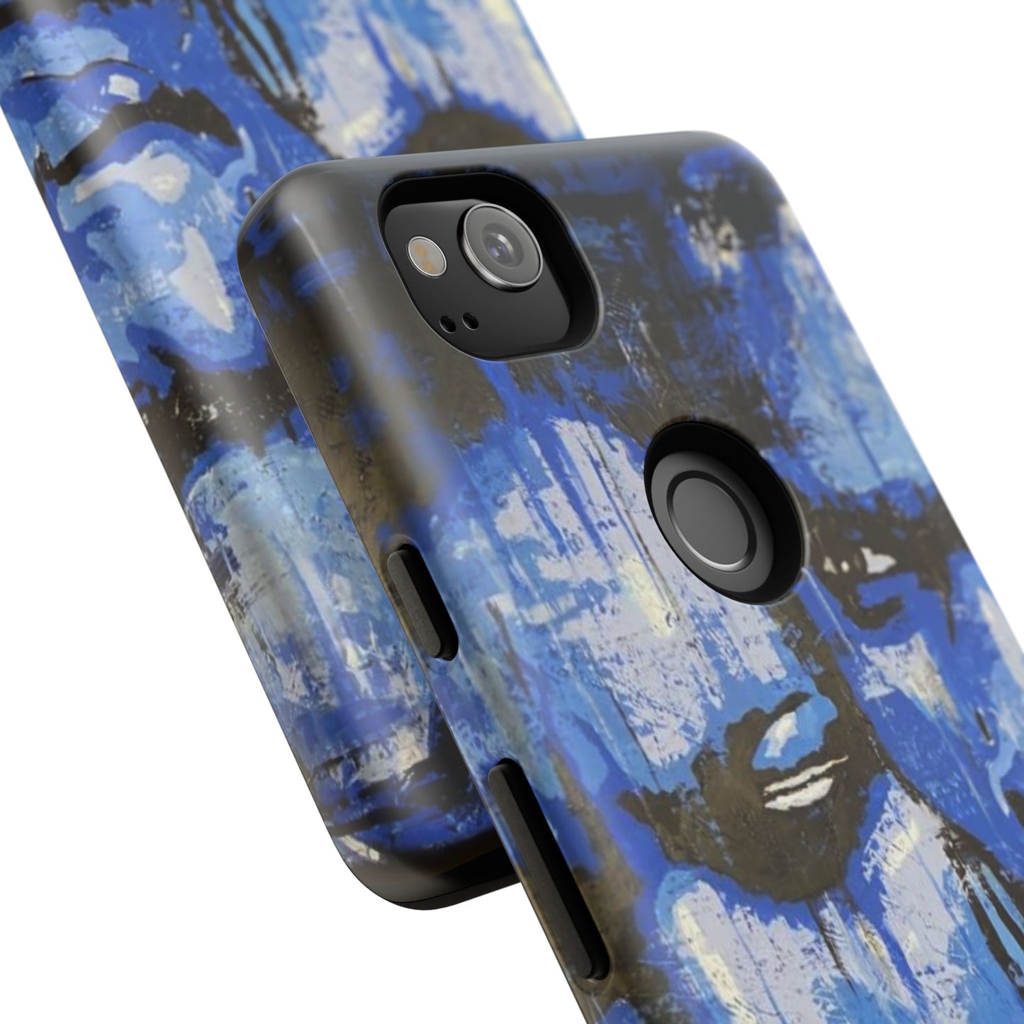 Artistic Phone Case - Tough Cases with Bold Blue Portraits -The Lovers Image