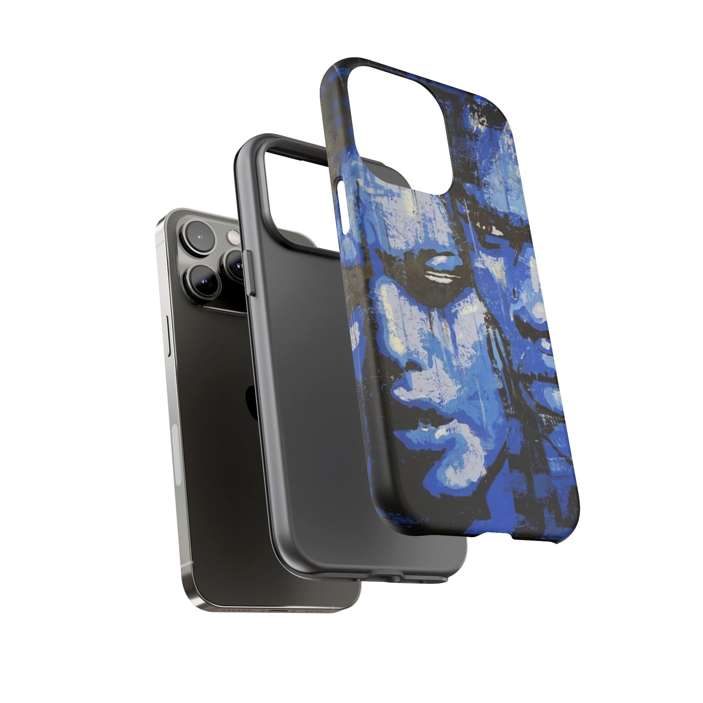 Artistic Phone Case - Tough Cases with Bold Blue Portraits -The Lovers Image