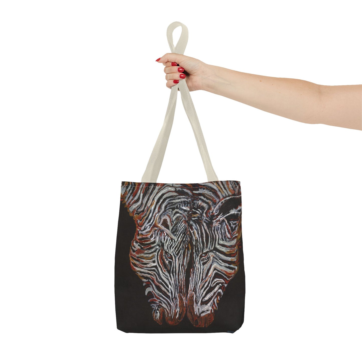 Twin Zebras Image- Tote Bag