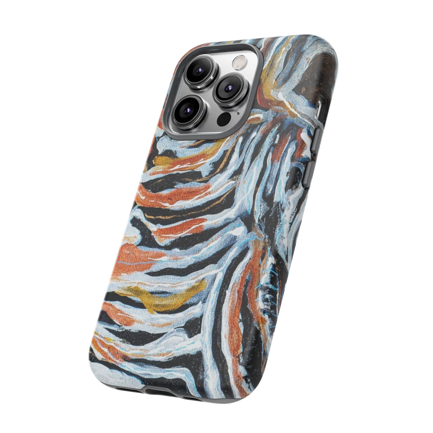 Artistic Tough Phone Case - Twin Zebras Image - Abstract Zebra Design