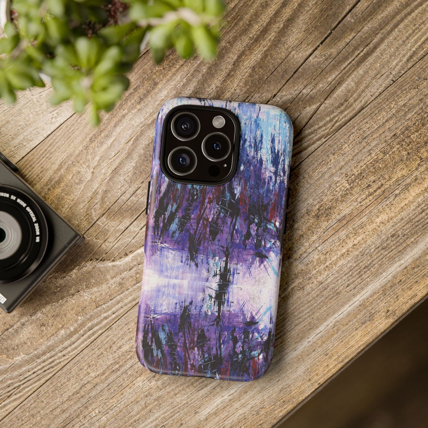 Abstract Purple Phone Case, Stylish & Protective Cover for Art Lovers- White Spring Image
