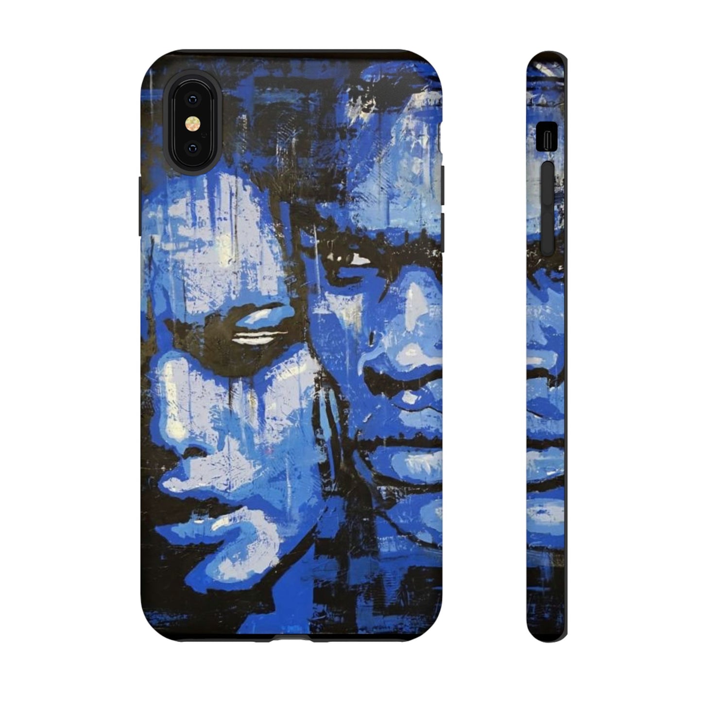 Artistic Phone Case - Tough Cases with Bold Blue Portraits -The Lovers Image