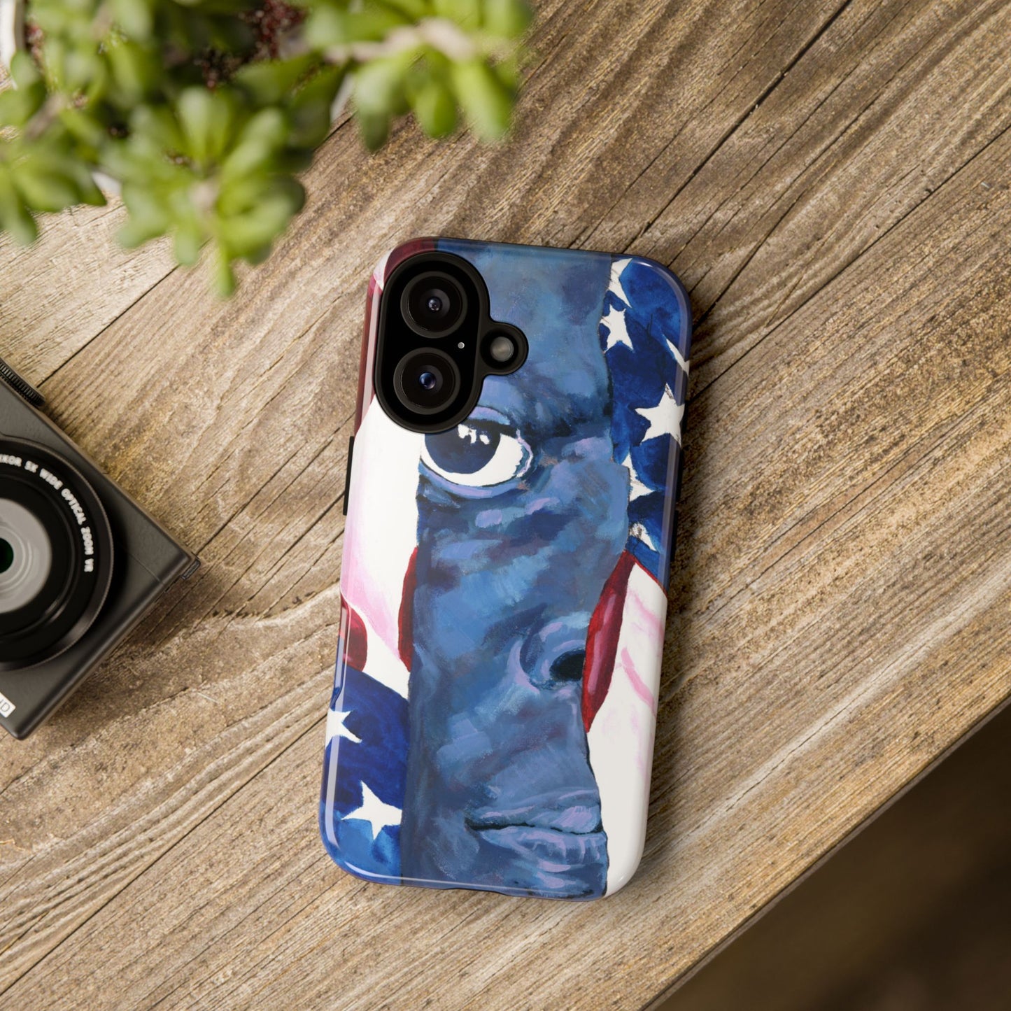 Patriotic Tough Phone Case with American Flag Design- I See You Image