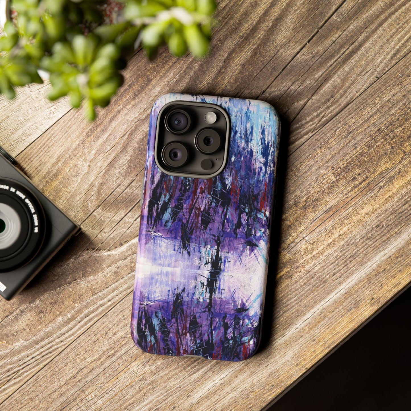 Abstract Purple Phone Case, Stylish & Protective Cover for Art Lovers- White Spring Image
