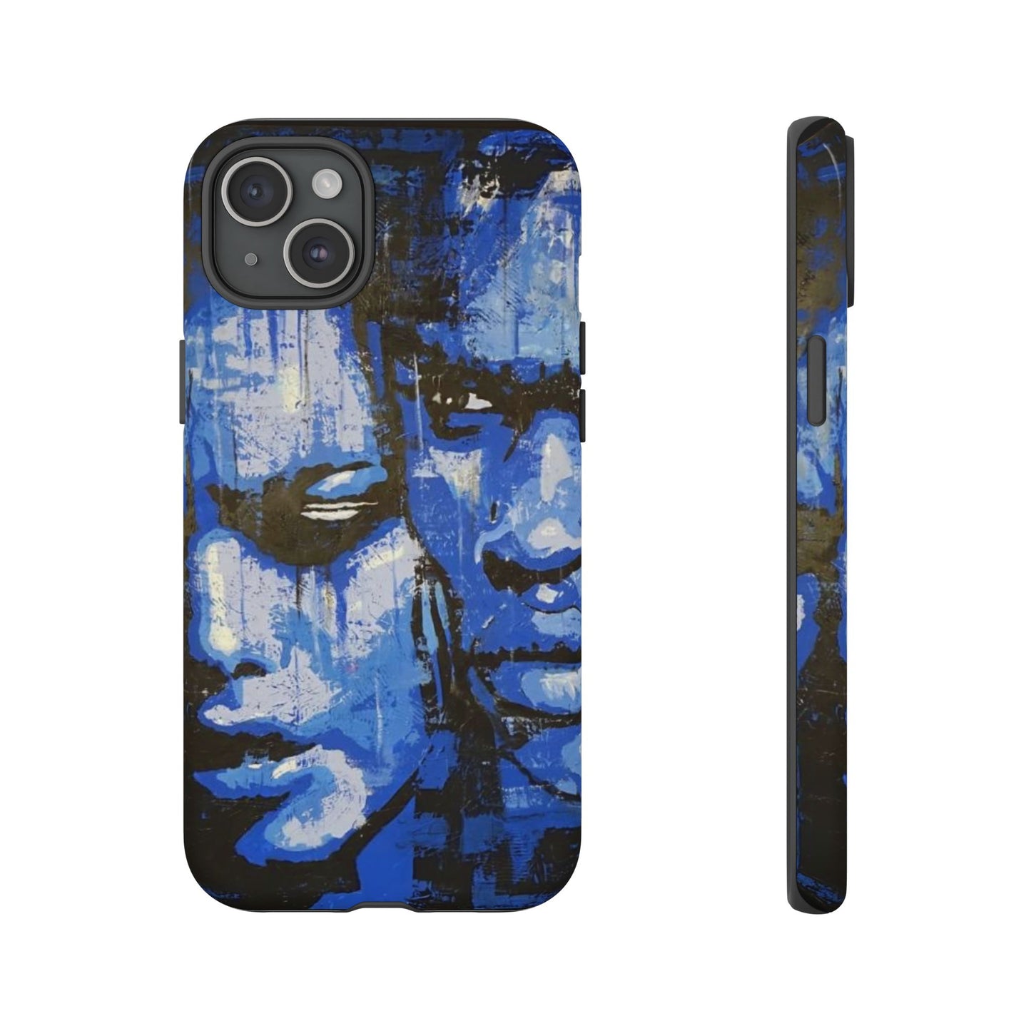 Artistic Phone Case - Tough Cases with Bold Blue Portraits -The Lovers Image