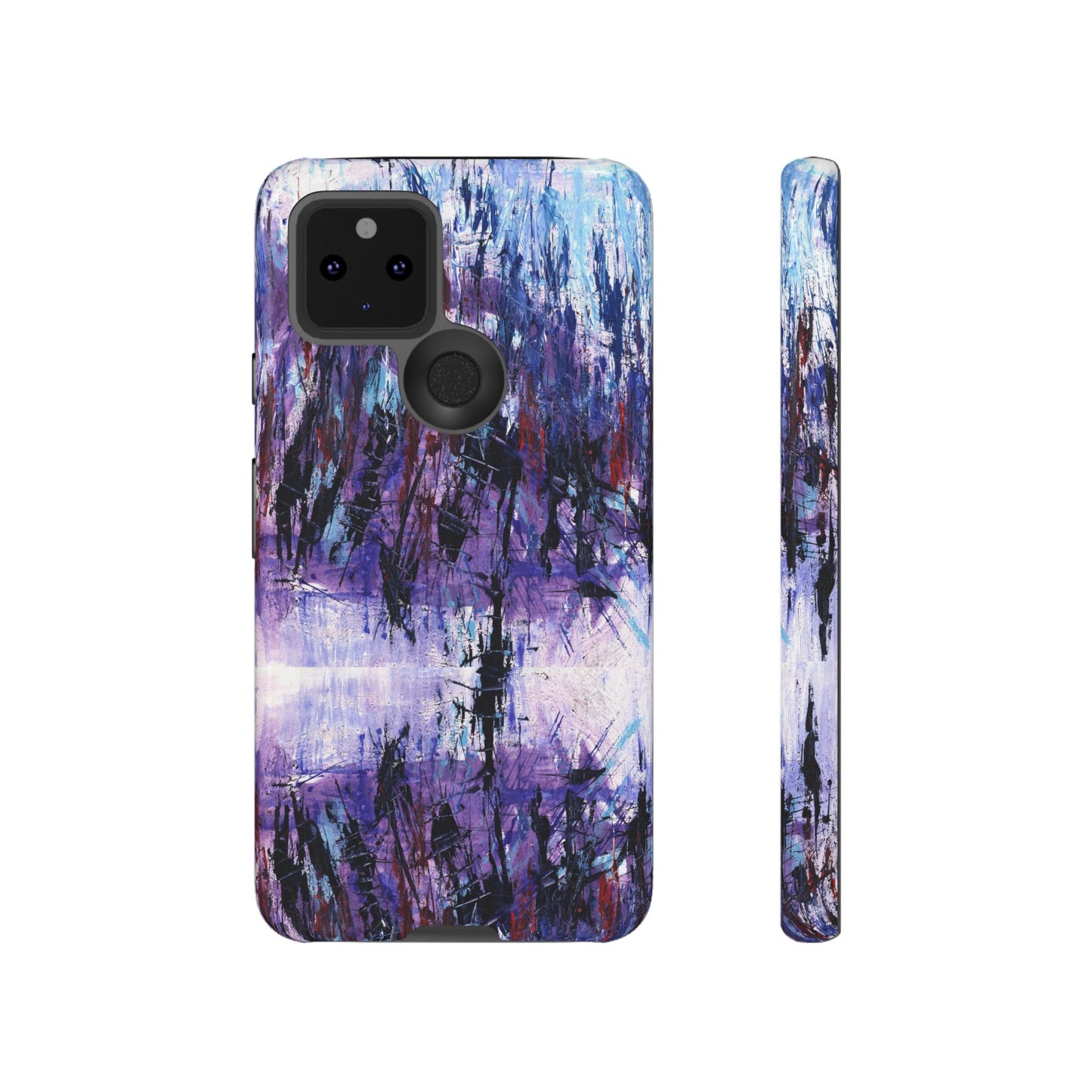 Abstract Purple Phone Case, Stylish & Protective Cover for Art Lovers- White Spring Image