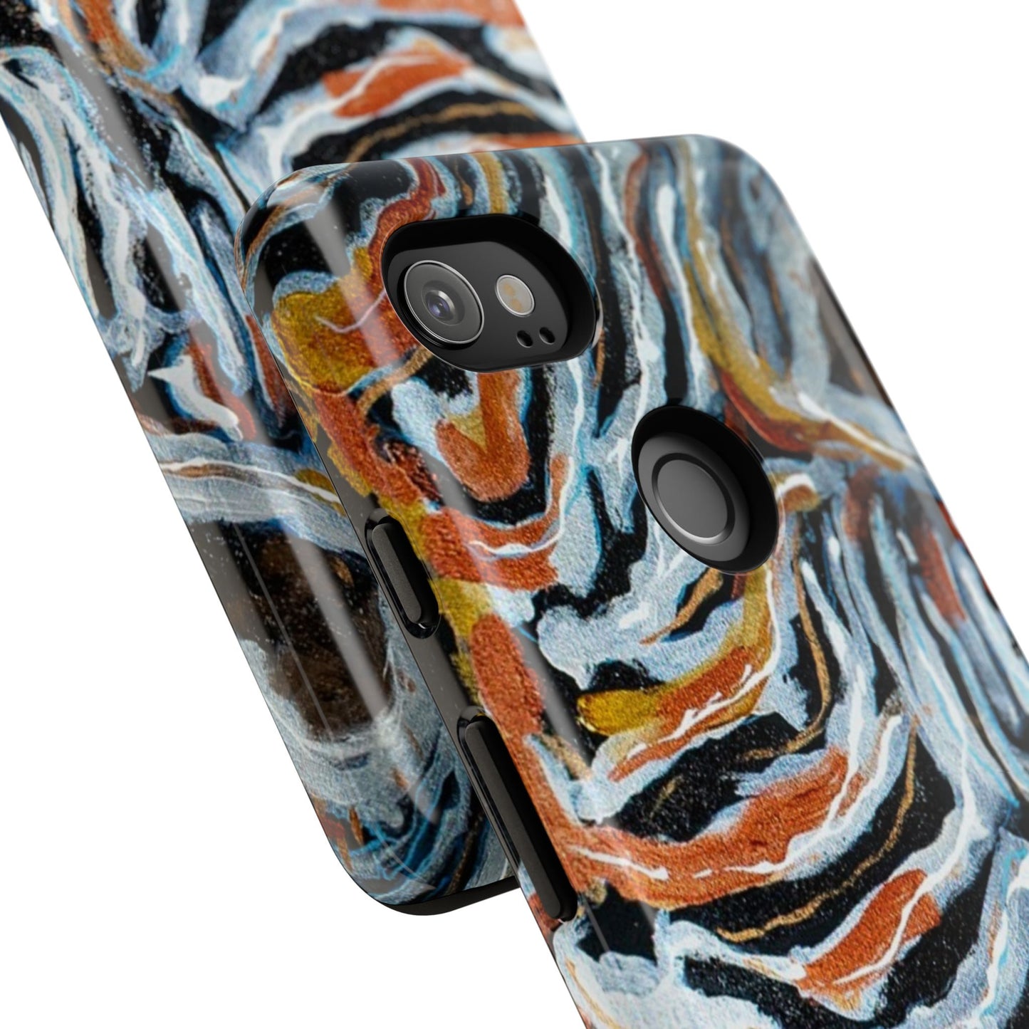 Artistic Tough Phone Case - Twin Zebras Image - Abstract Zebra Design