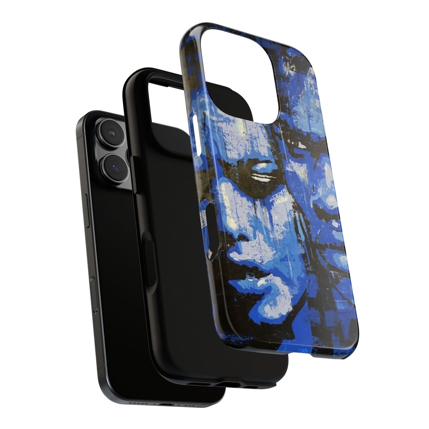 Artistic Phone Case - Tough Cases with Bold Blue Portraits -The Lovers Image