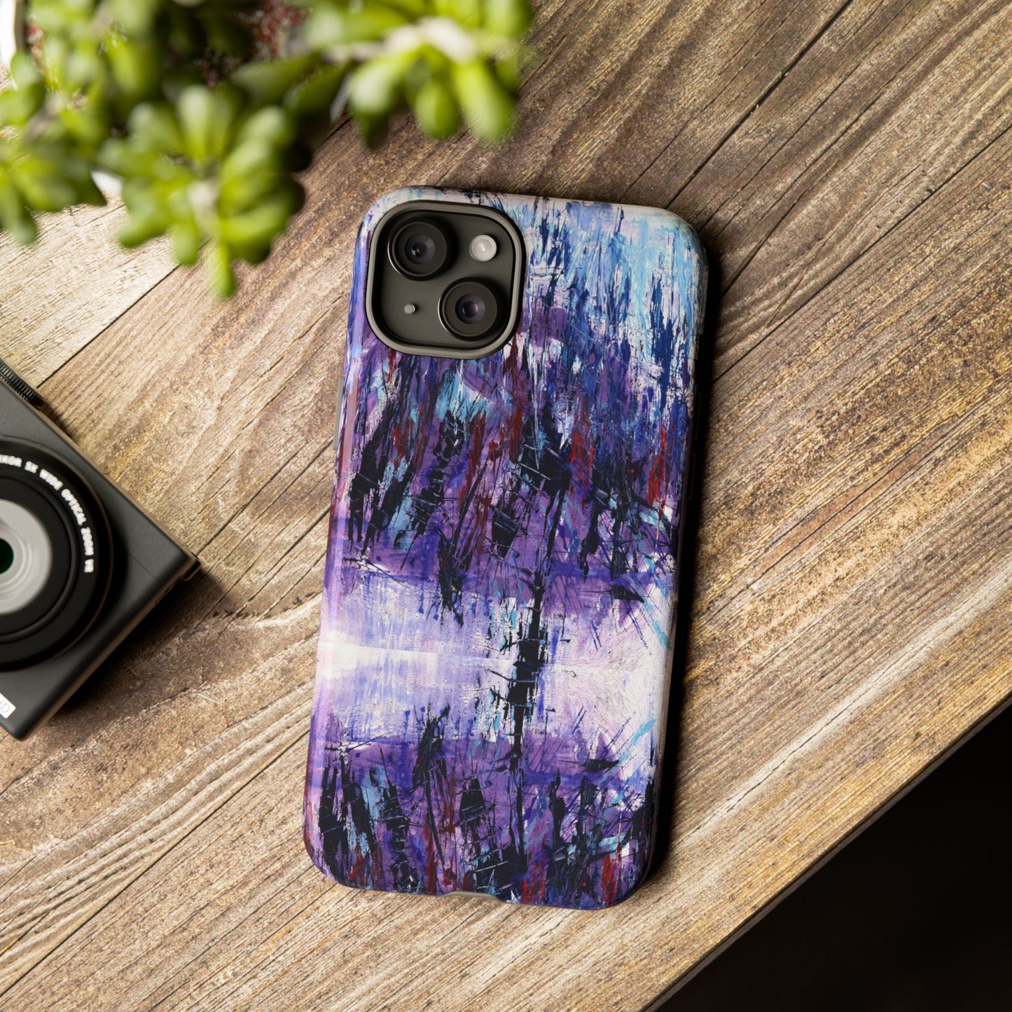 Abstract Purple Phone Case, Stylish & Protective Cover for Art Lovers- White Spring Image