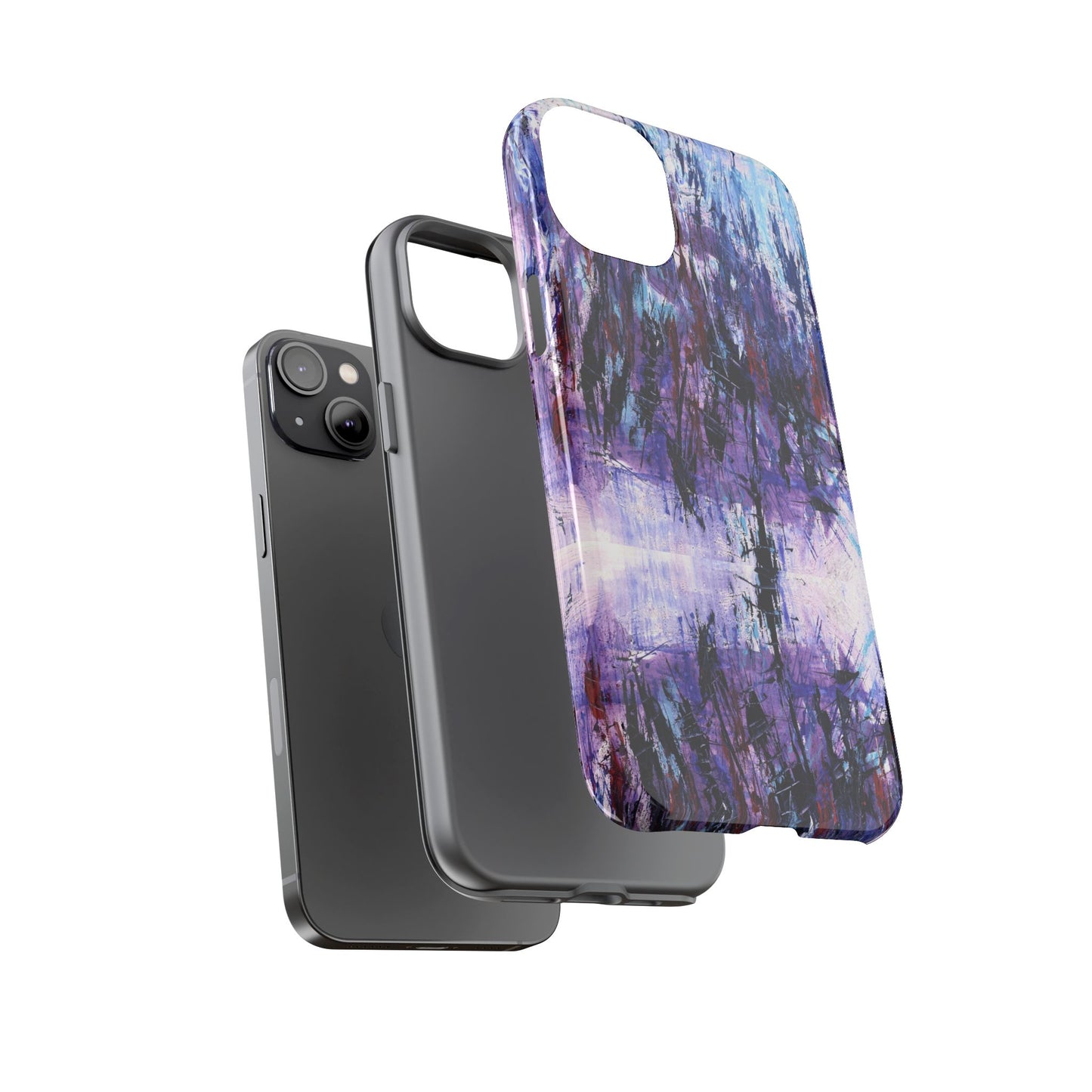 Abstract Purple Phone Case, Stylish & Protective Cover for Art Lovers- White Spring Image