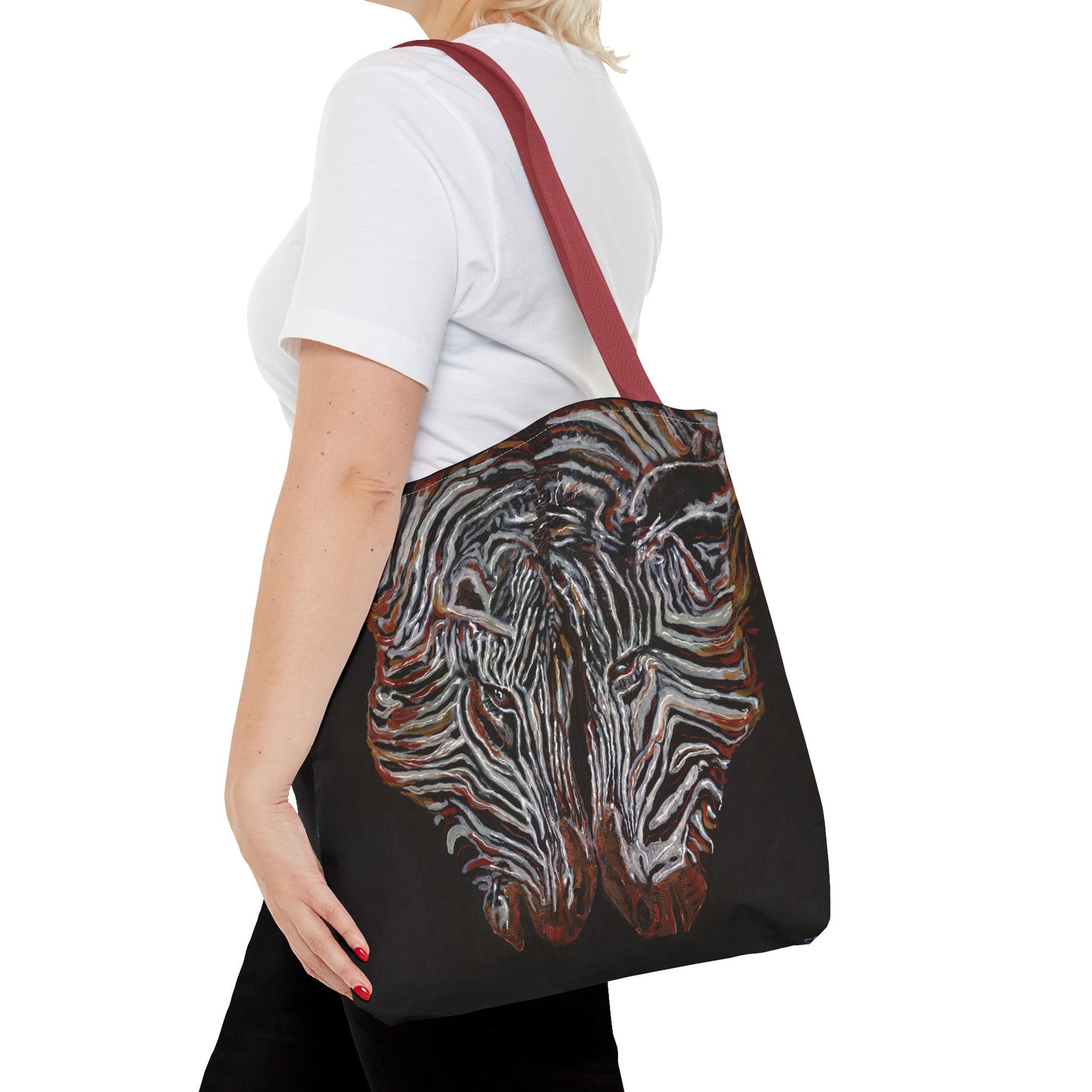 Twin Zebras Image- Tote Bag