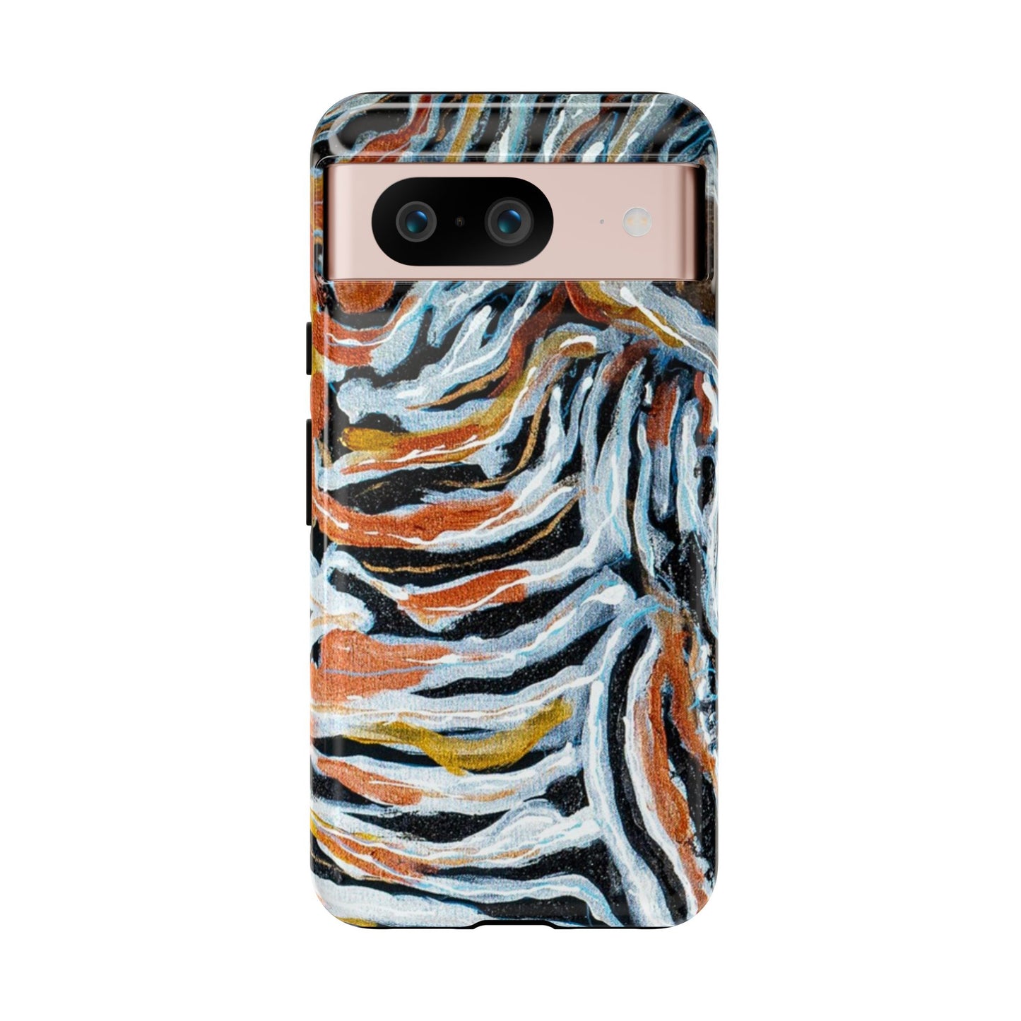 Artistic Tough Phone Case - Twin Zebras Image - Abstract Zebra Design