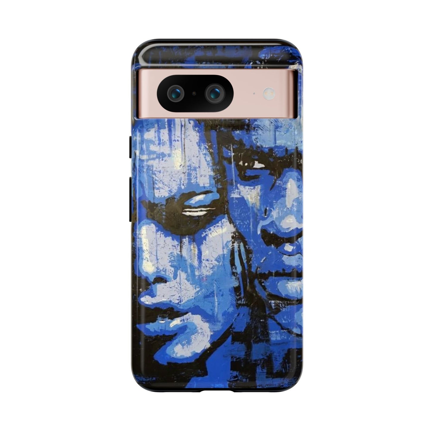 Artistic Phone Case - Tough Cases with Bold Blue Portraits -The Lovers Image