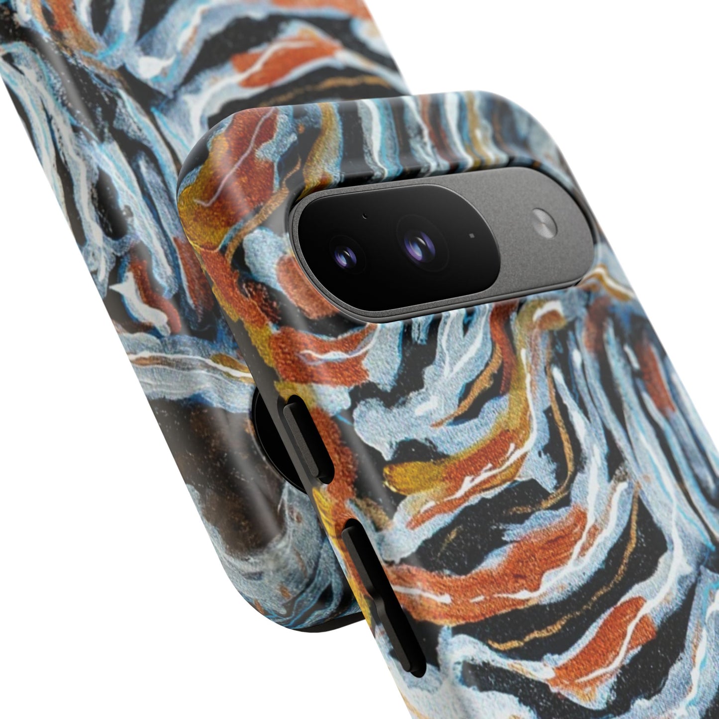 Artistic Tough Phone Case - Twin Zebras Image - Abstract Zebra Design