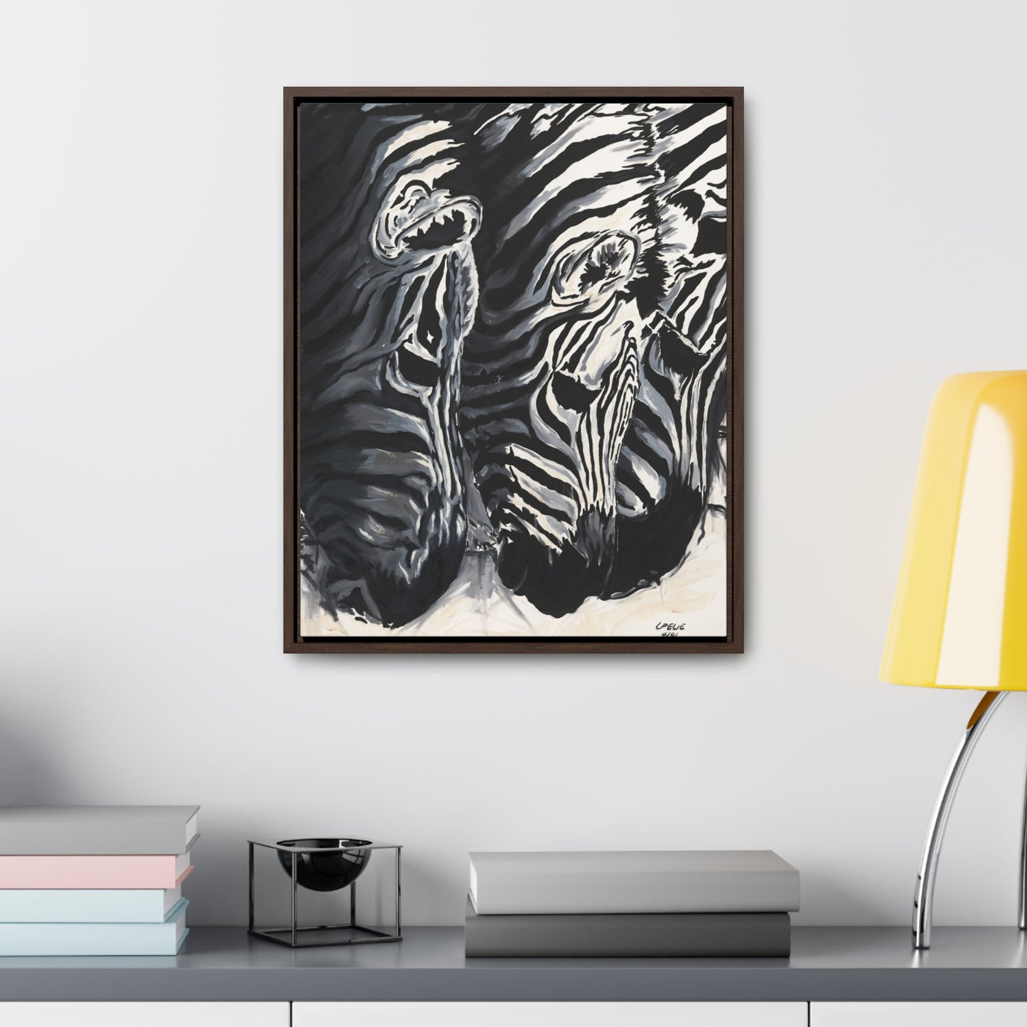 The Baby Zebras - Framed Canvas Print