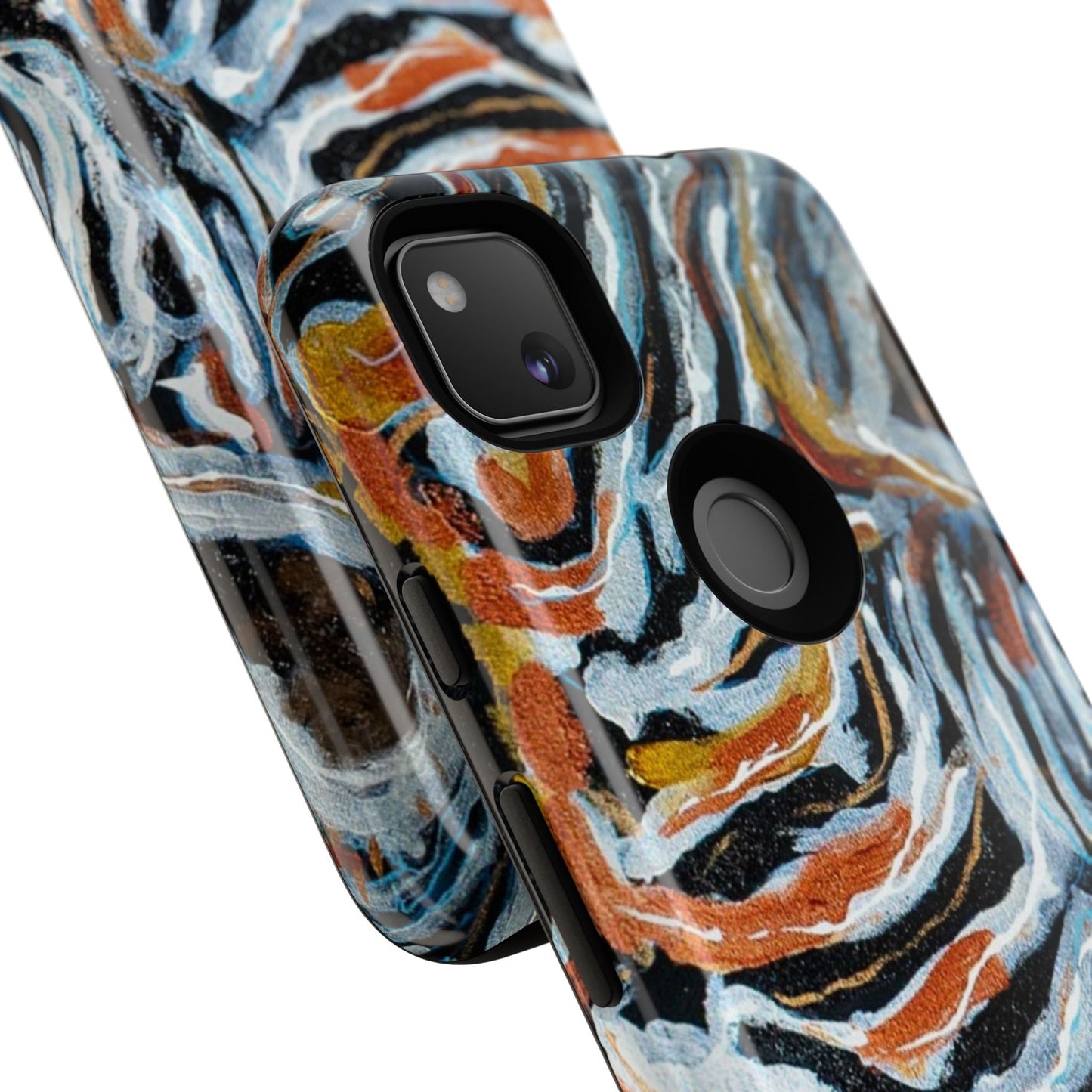 Artistic Tough Phone Case - Twin Zebras Image - Abstract Zebra Design