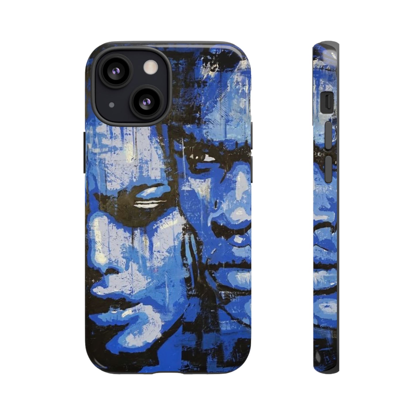 Artistic Phone Case - Tough Cases with Bold Blue Portraits -The Lovers Image