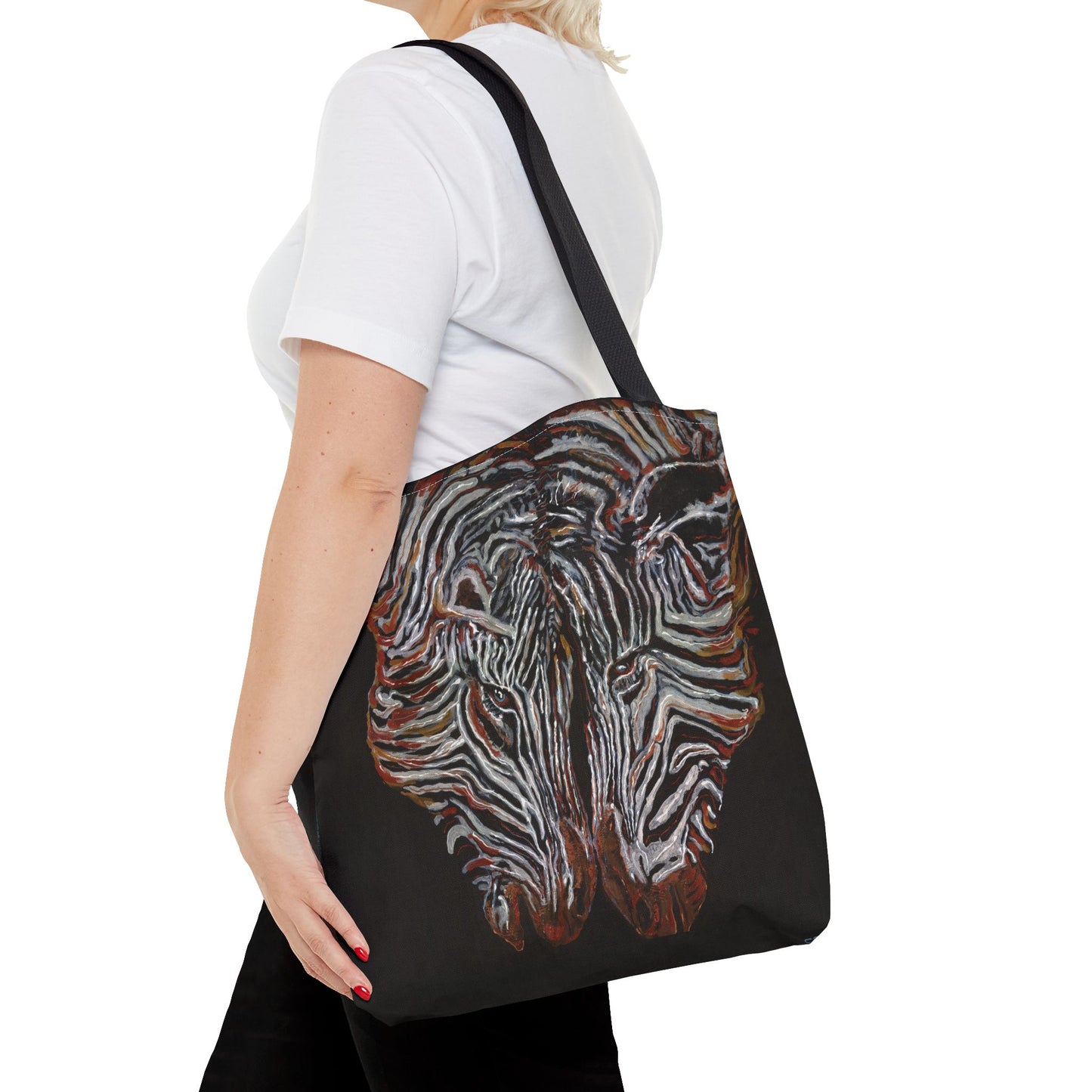 Twin Zebras Image- Tote Bag
