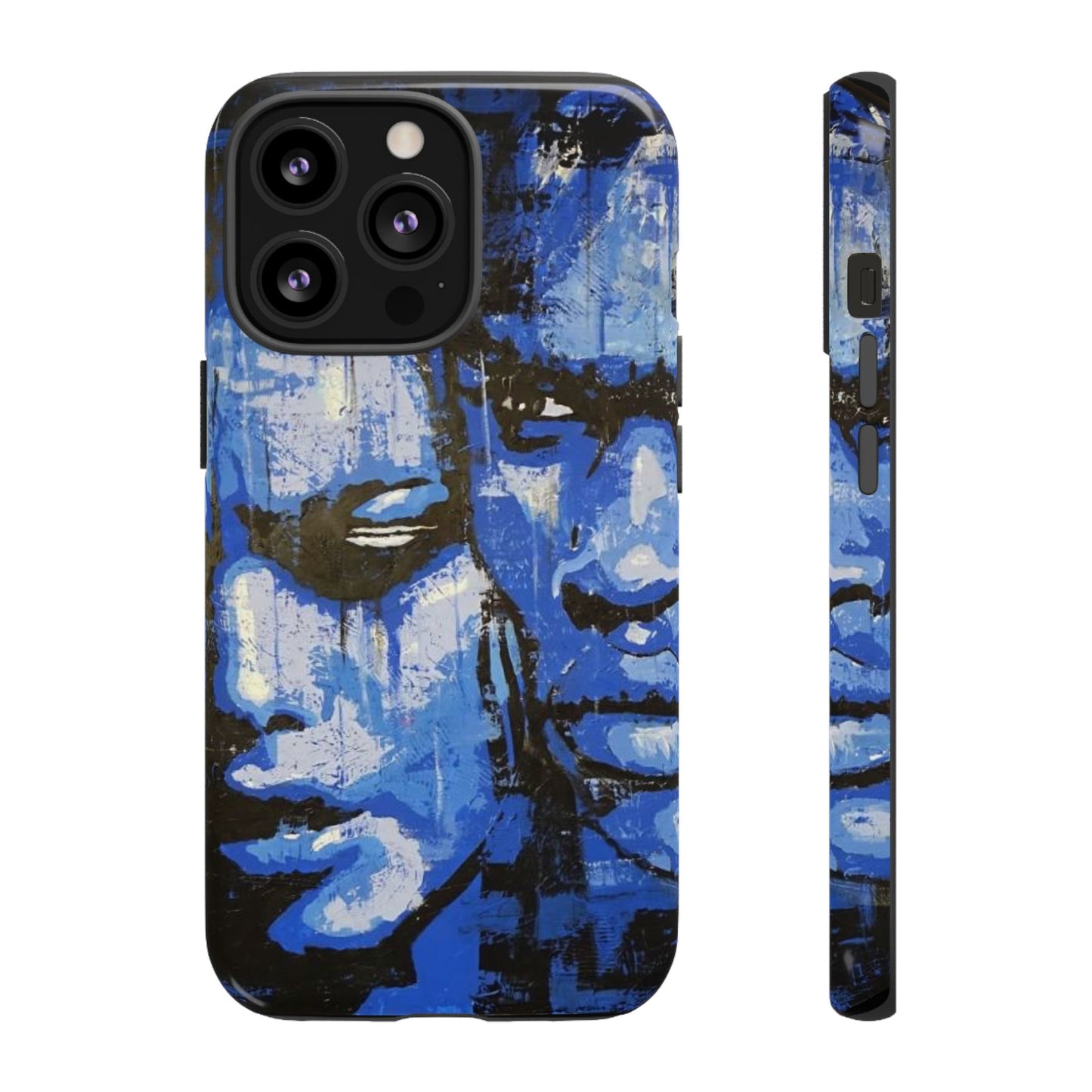 Artistic Phone Case - Tough Cases with Bold Blue Portraits -The Lovers Image