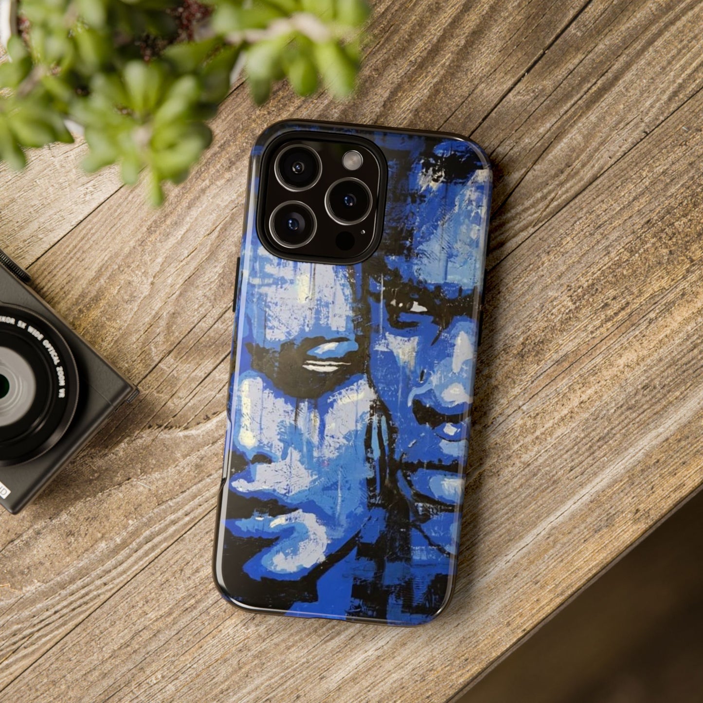 Artistic Phone Case - Tough Cases with Bold Blue Portraits -The Lovers Image