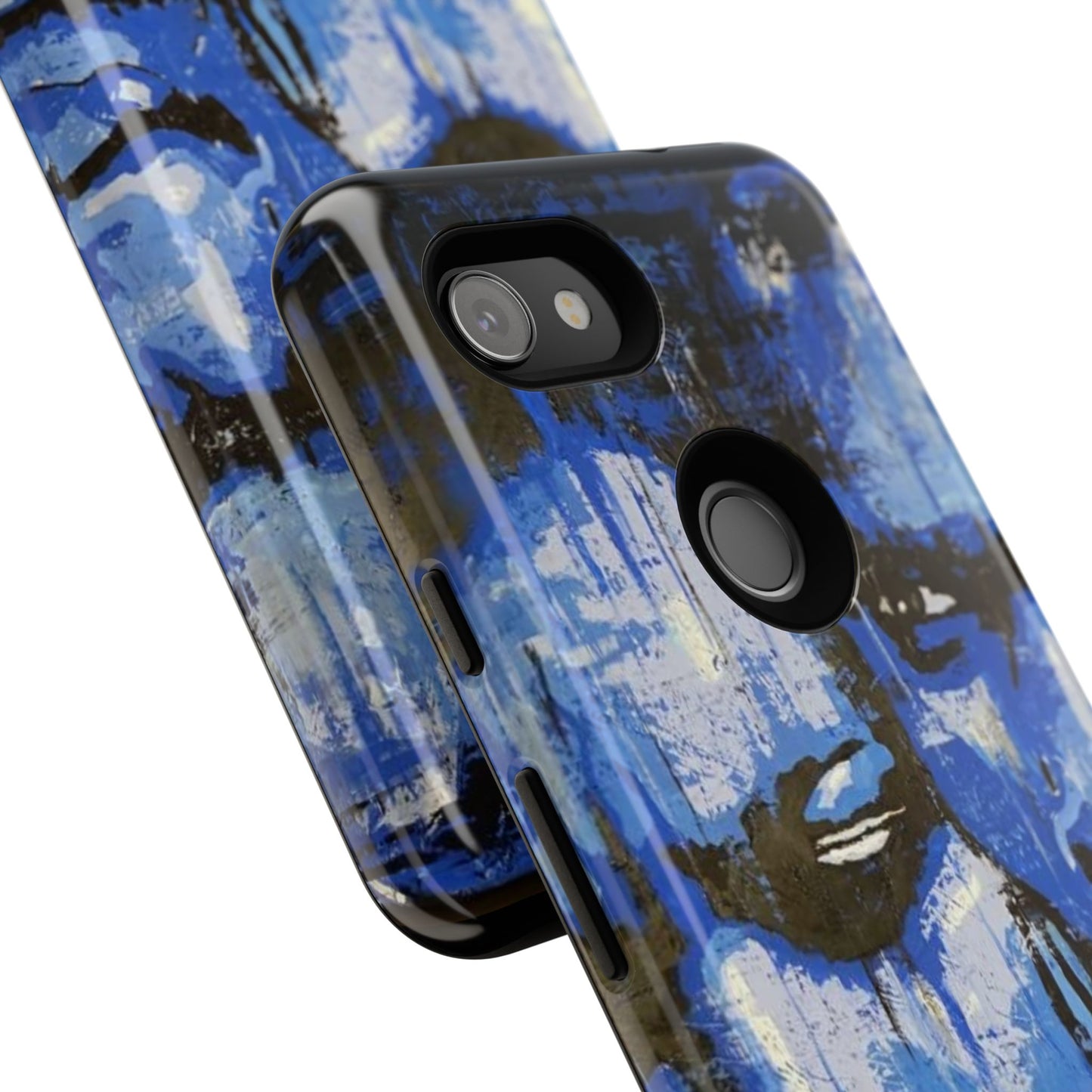 Artistic Phone Case - Tough Cases with Bold Blue Portraits -The Lovers Image
