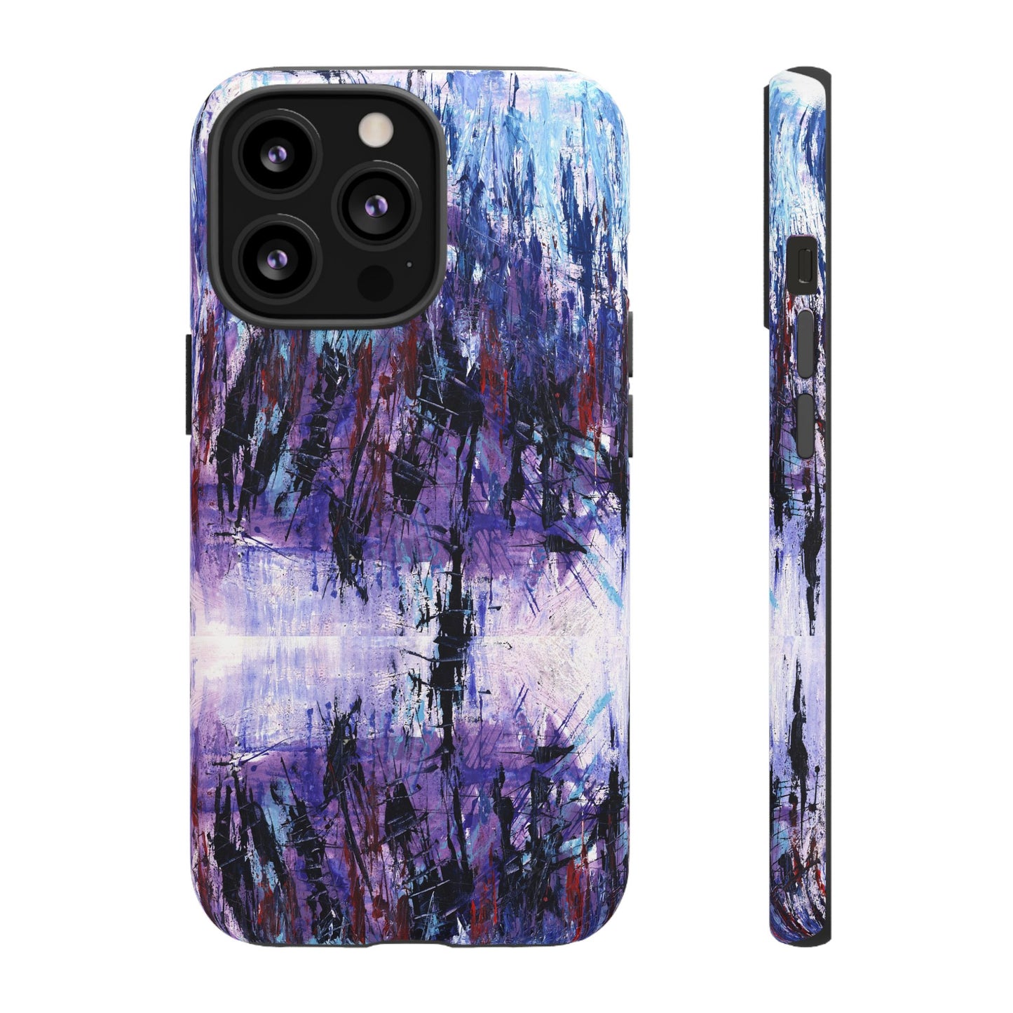 Abstract Purple Phone Case, Stylish & Protective Cover for Art Lovers- White Spring Image