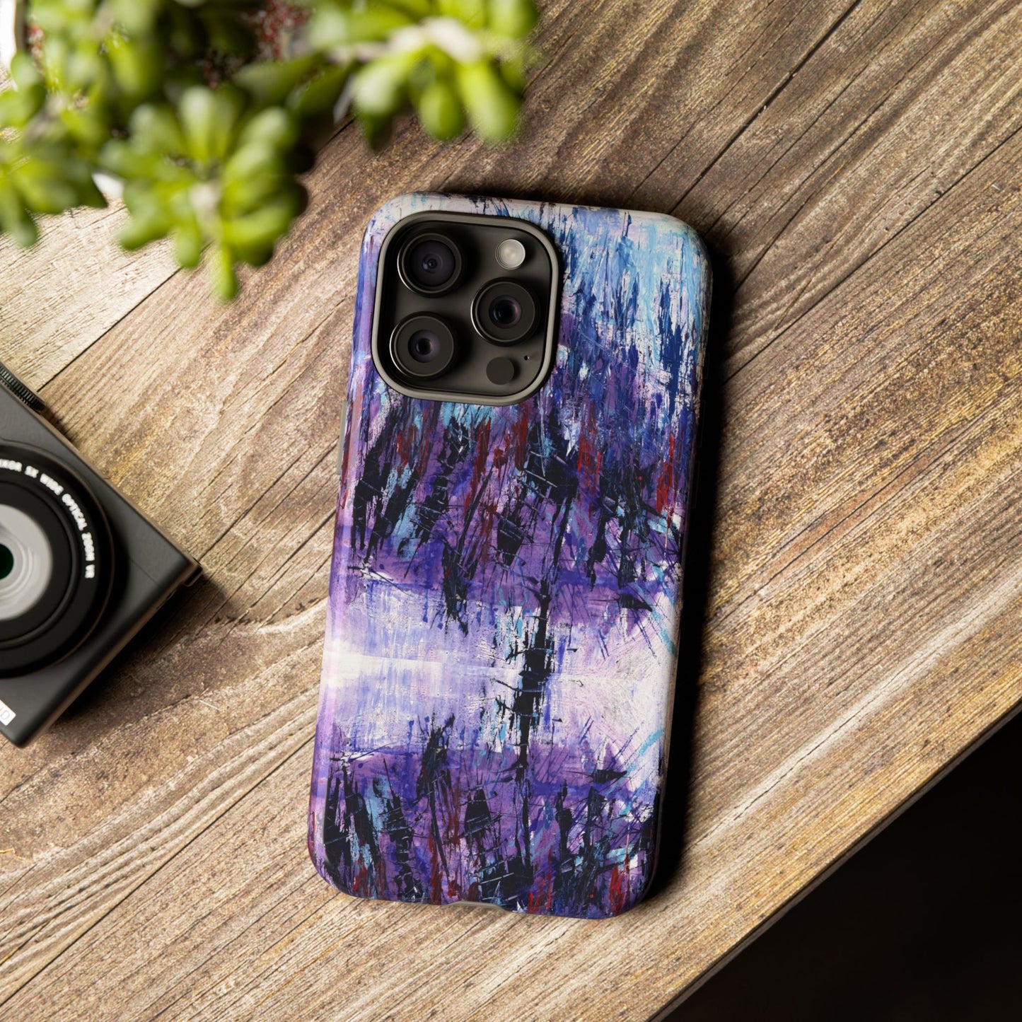 Abstract Purple Phone Case, Stylish & Protective Cover for Art Lovers- White Spring Image