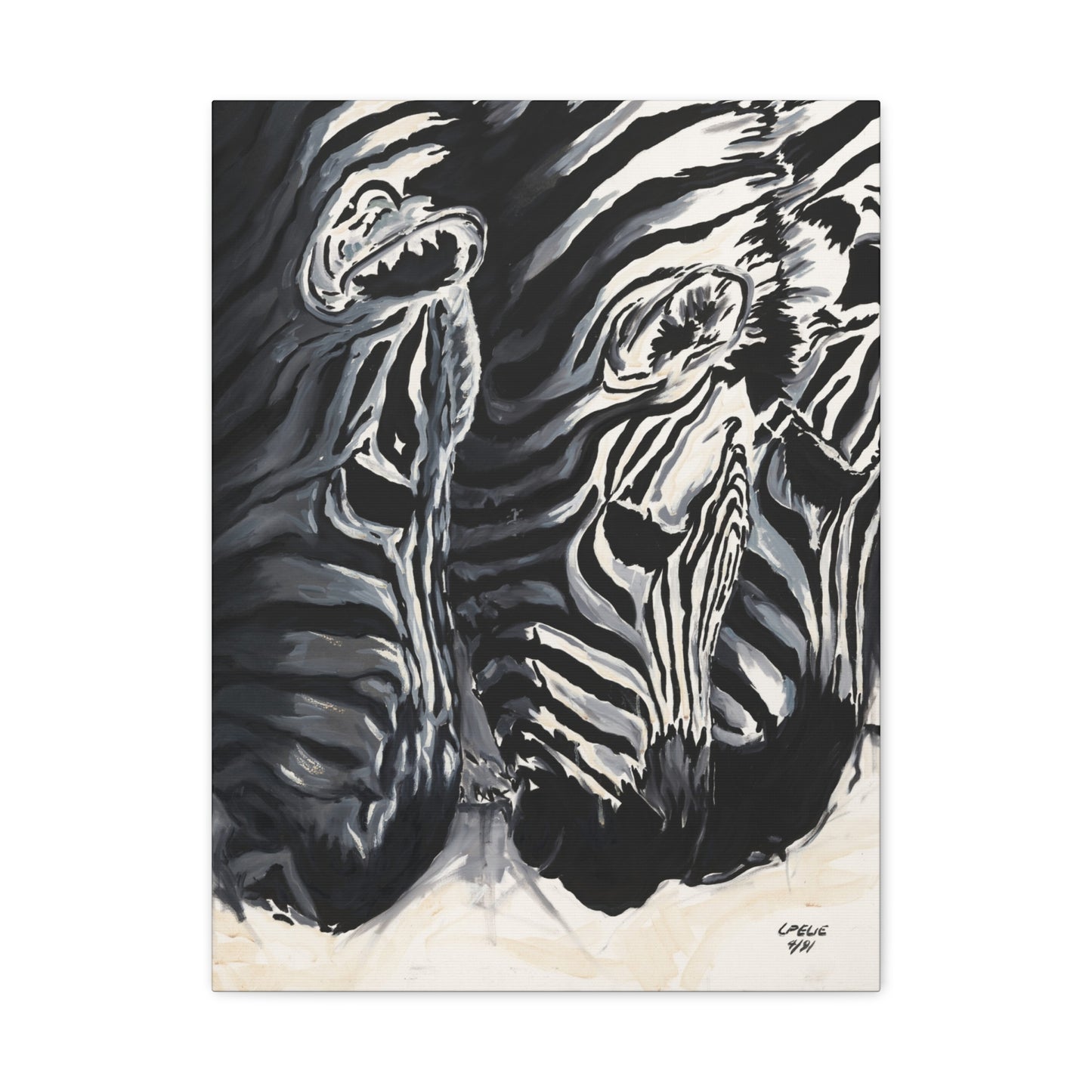 Baby Zebras - Matte Canvas Print