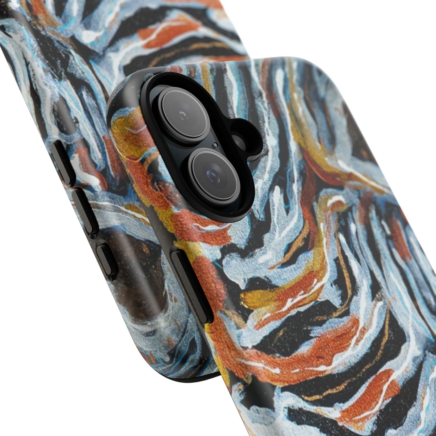 Artistic Tough Phone Case - Twin Zebras Image - Abstract Zebra Design