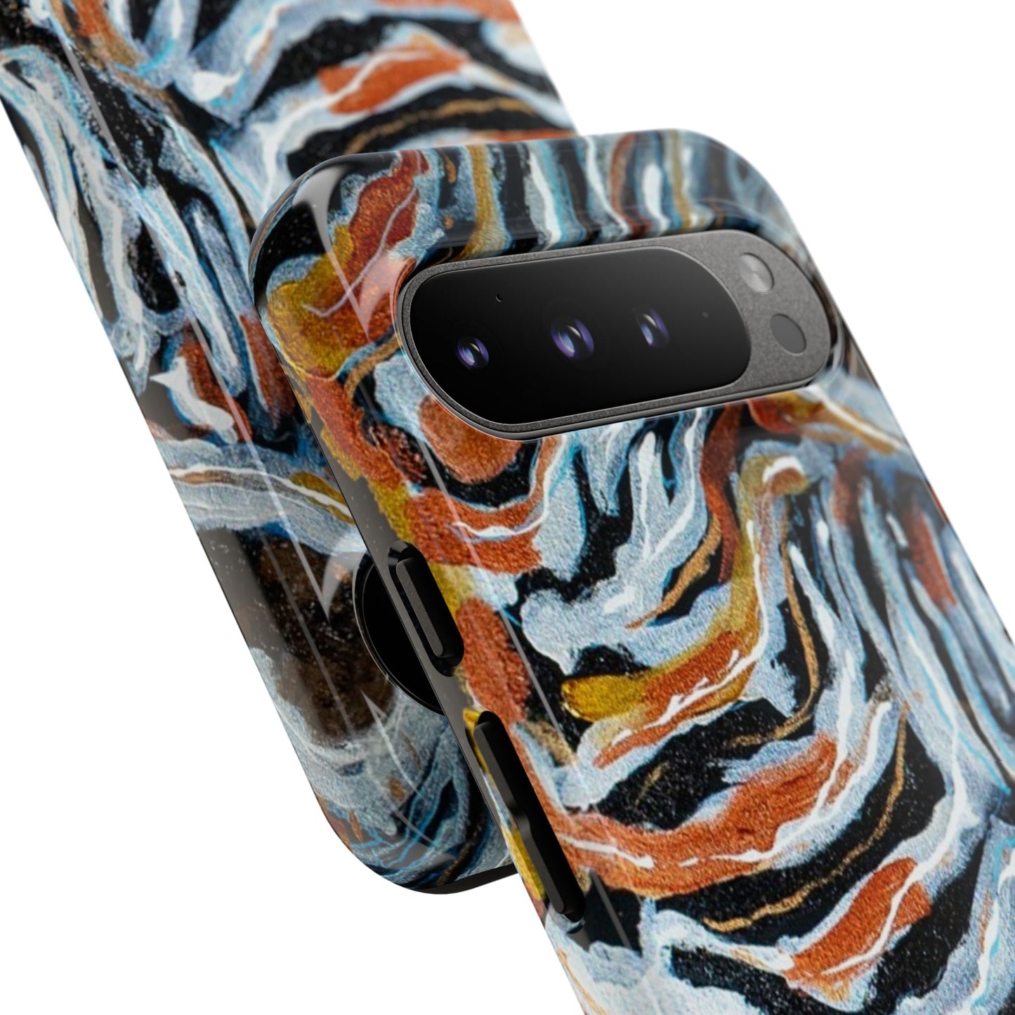 Artistic Tough Phone Case - Twin Zebras Image - Abstract Zebra Design