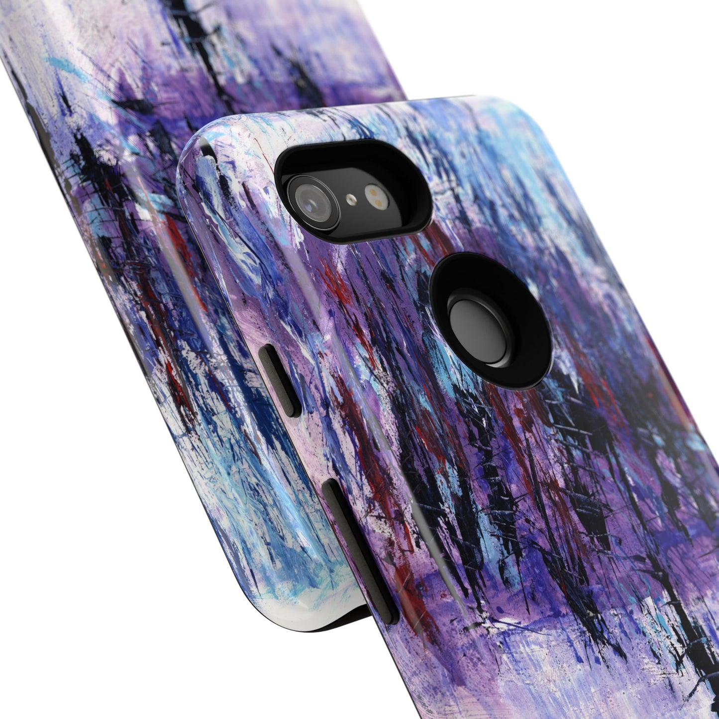 Abstract Purple Phone Case, Stylish & Protective Cover for Art Lovers- White Spring Image