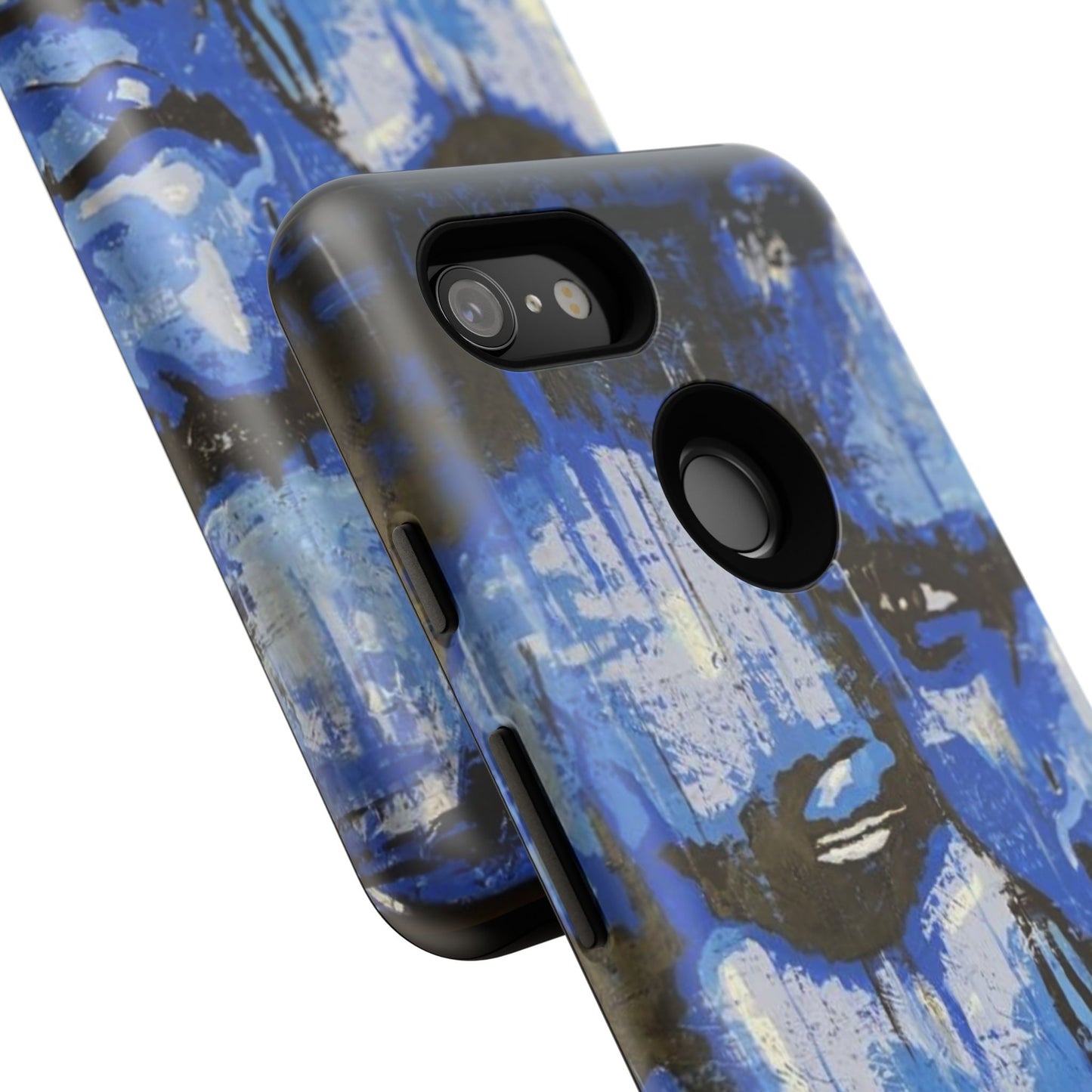 Artistic Phone Case - Tough Cases with Bold Blue Portraits -The Lovers Image