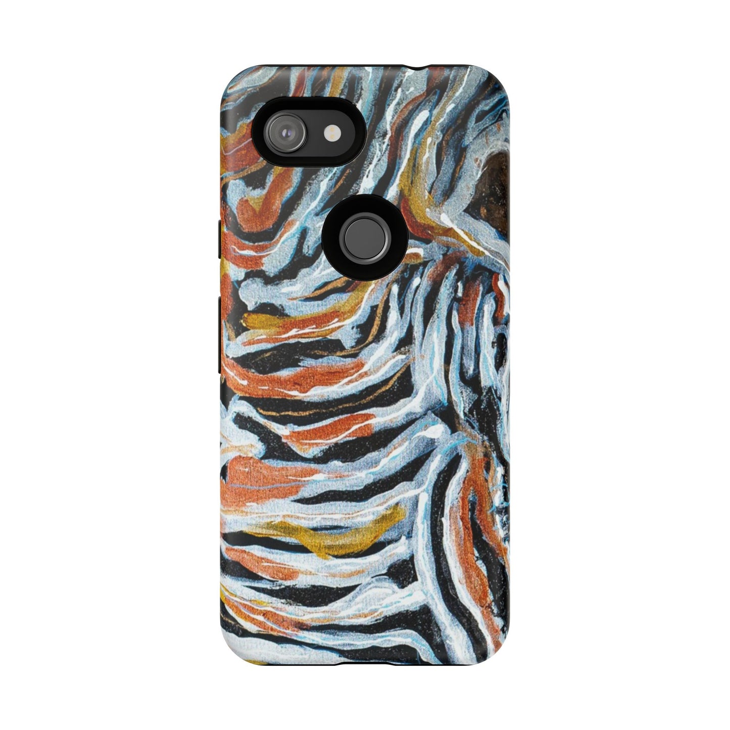 Artistic Tough Phone Case - Twin Zebras Image - Abstract Zebra Design