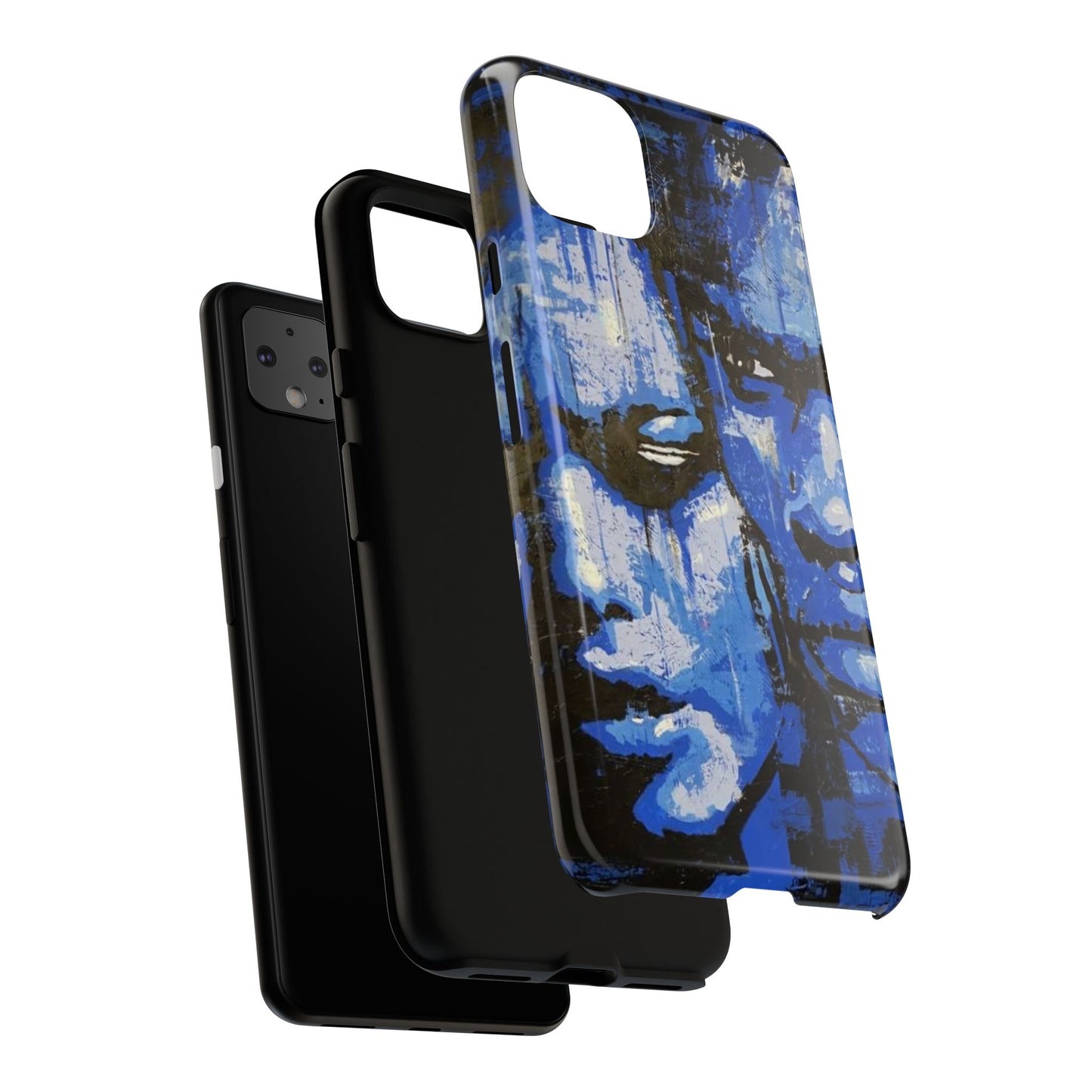 Artistic Phone Case - Tough Cases with Bold Blue Portraits -The Lovers Image