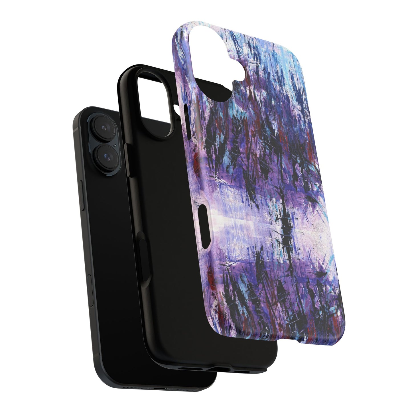 Abstract Purple Phone Case, Stylish & Protective Cover for Art Lovers- White Spring Image